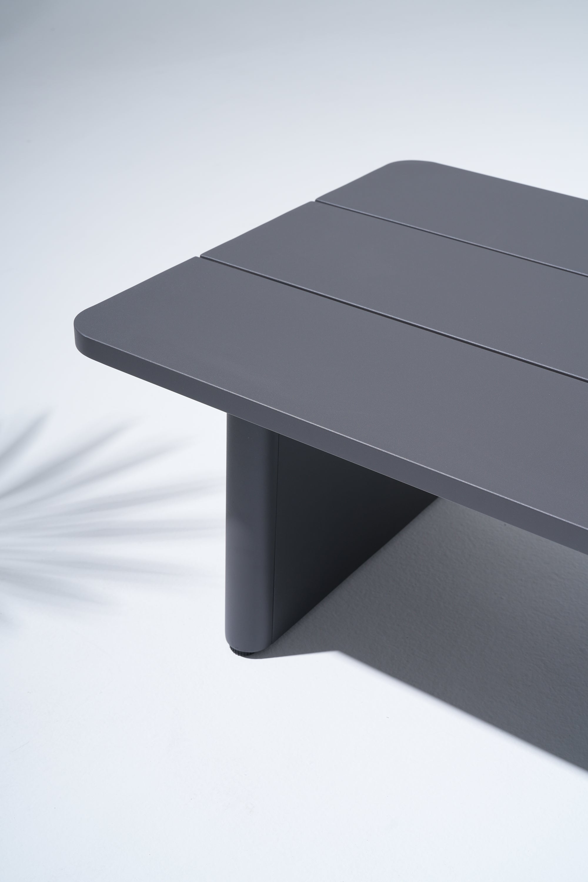 Gray aluminum outdoor table
