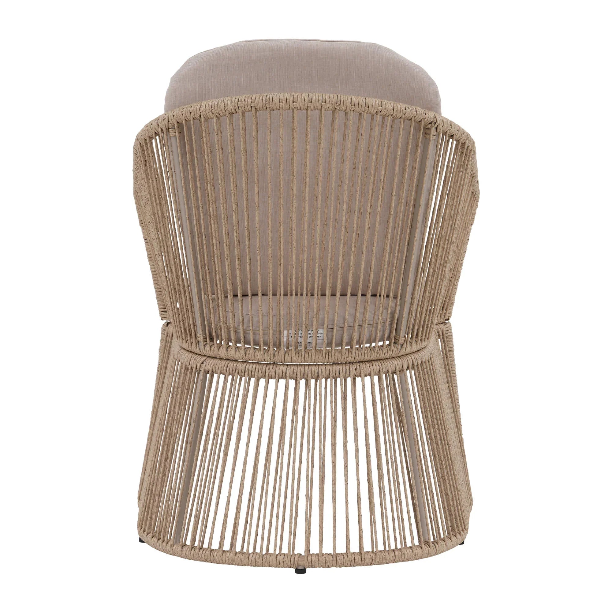Woven swivel chair wicker design details