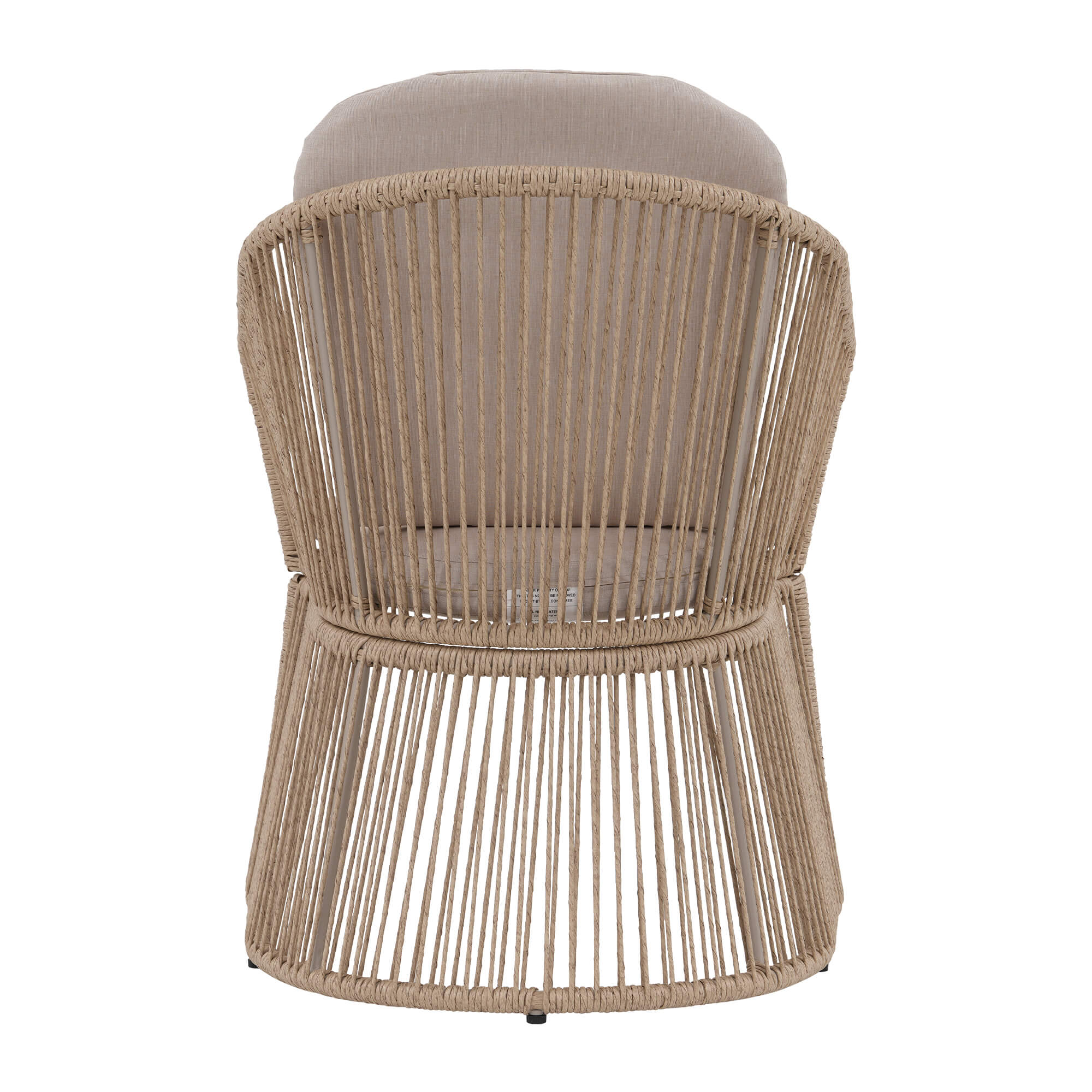 Woven swivel chair wicker design details
