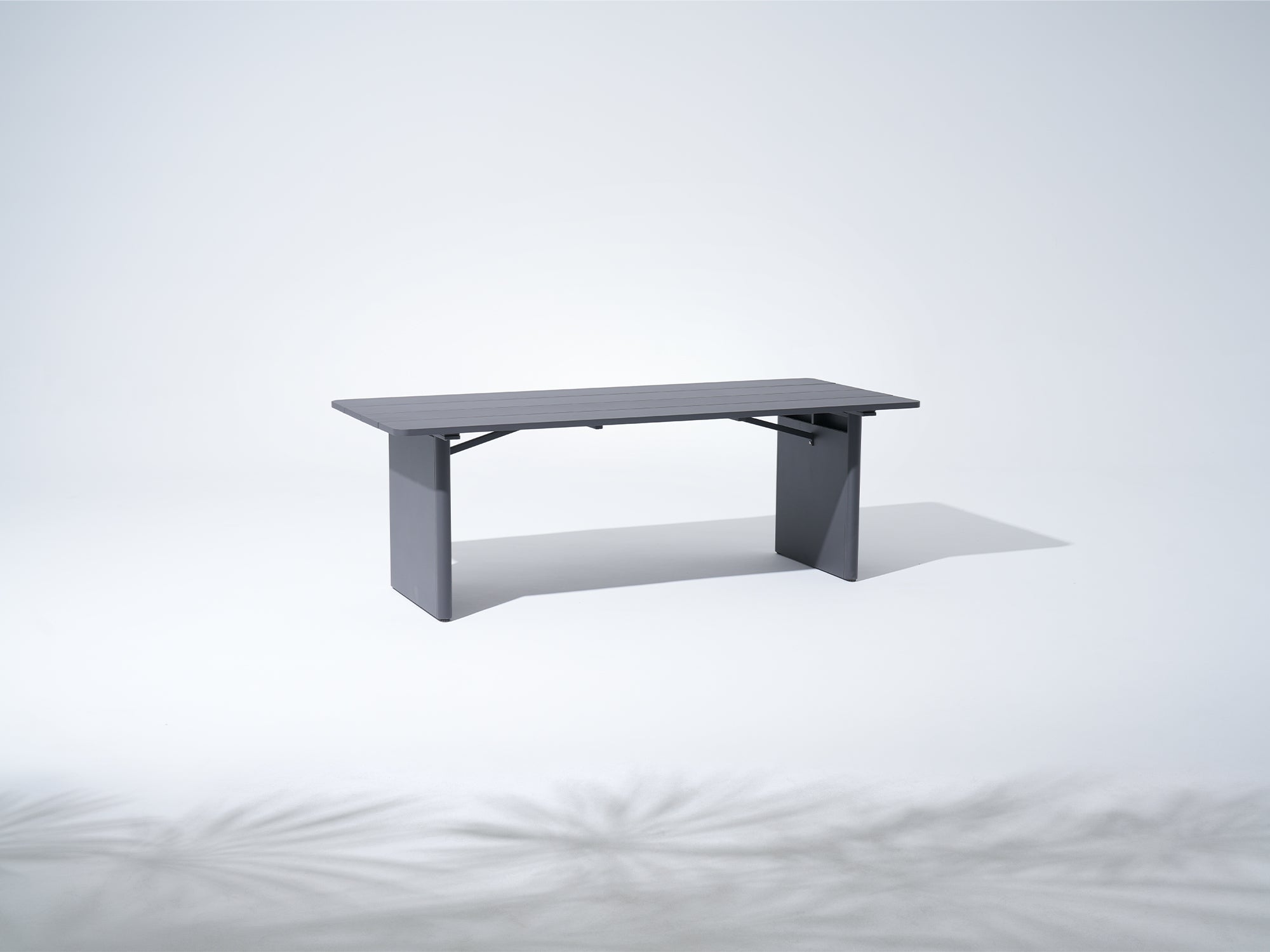 Irati Aluminum Outdoor Dining Set for 6-8 Seats, Dark Grey, Rope Design, 86.6" Table