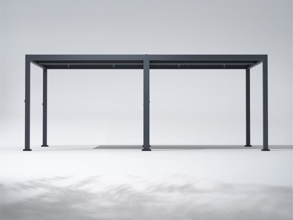 Shahdor 20x10 ft Louvered Pergola Aluminum Gazebo with Adjustable Roof for Outdoor Deck Garden Patio, Charcoal