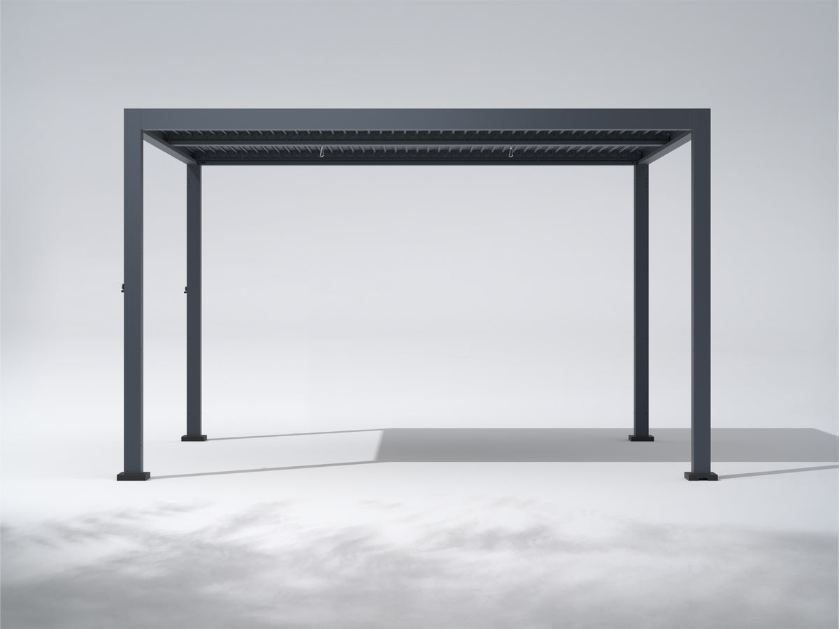 Shahdor 13x10 ft Louvered Pergola Aluminum Gazebo with Adjustable Roof, Charcoal