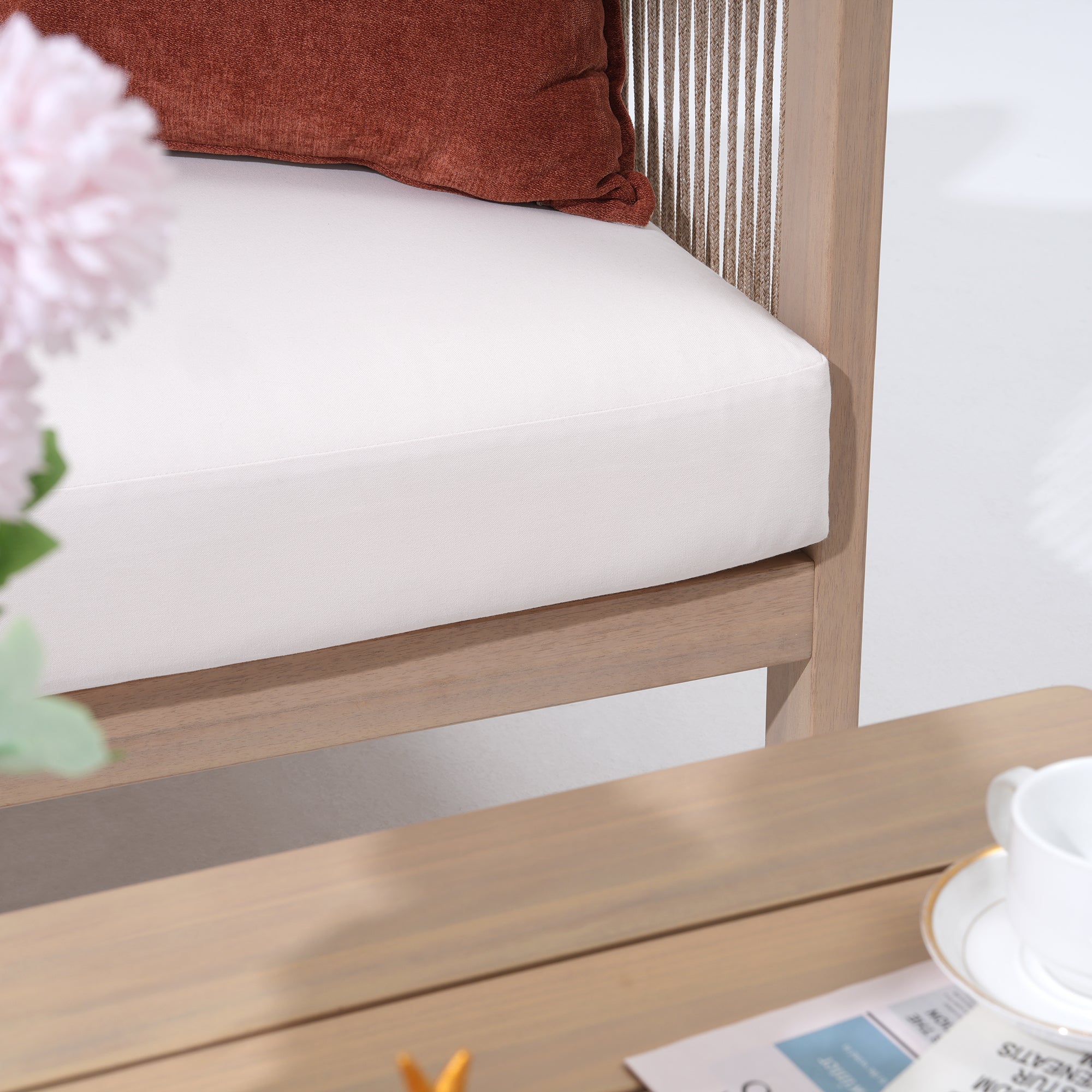 Foristern 4-seat Wooden Outdoor furniture Set, cushion detail - Jardina Modern Outdoor Furniture