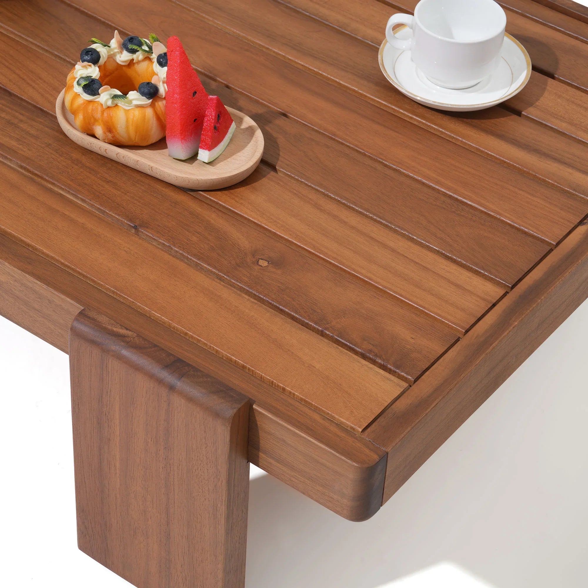 Wooden coffee table detail - Jardina Modern Premium Outdoor Patio Furniture Sets