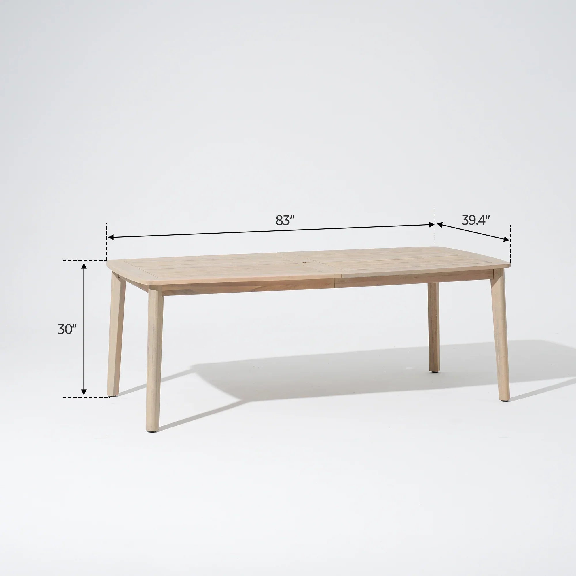 83 inch acacia Wooden table dimension
