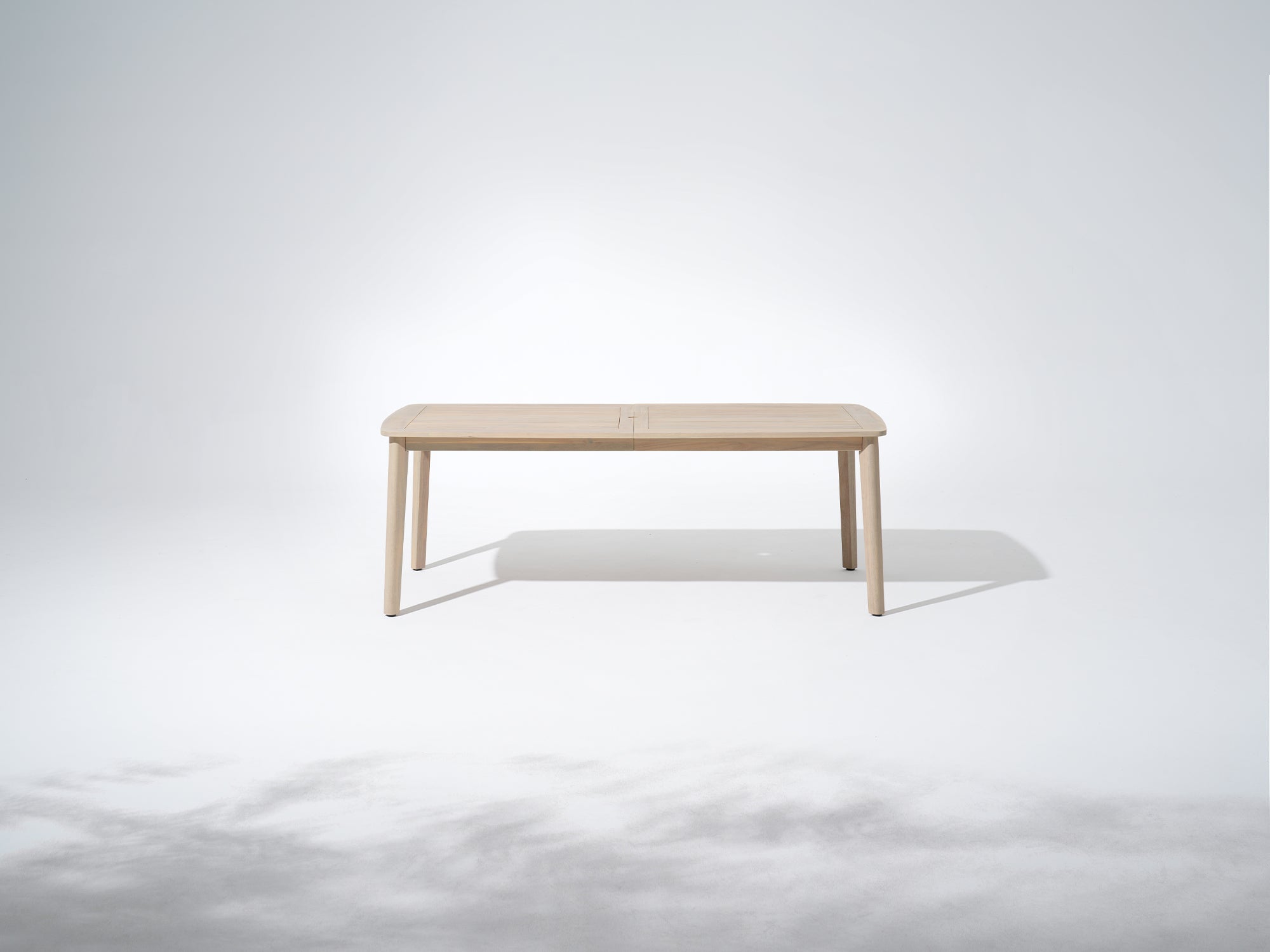 Thalea 83'' Rectangular acacia Wooden Outdoor table for 8 with umbrella hole - Jardina Premium Modern Outdoor Dining Furniture#Size_83''