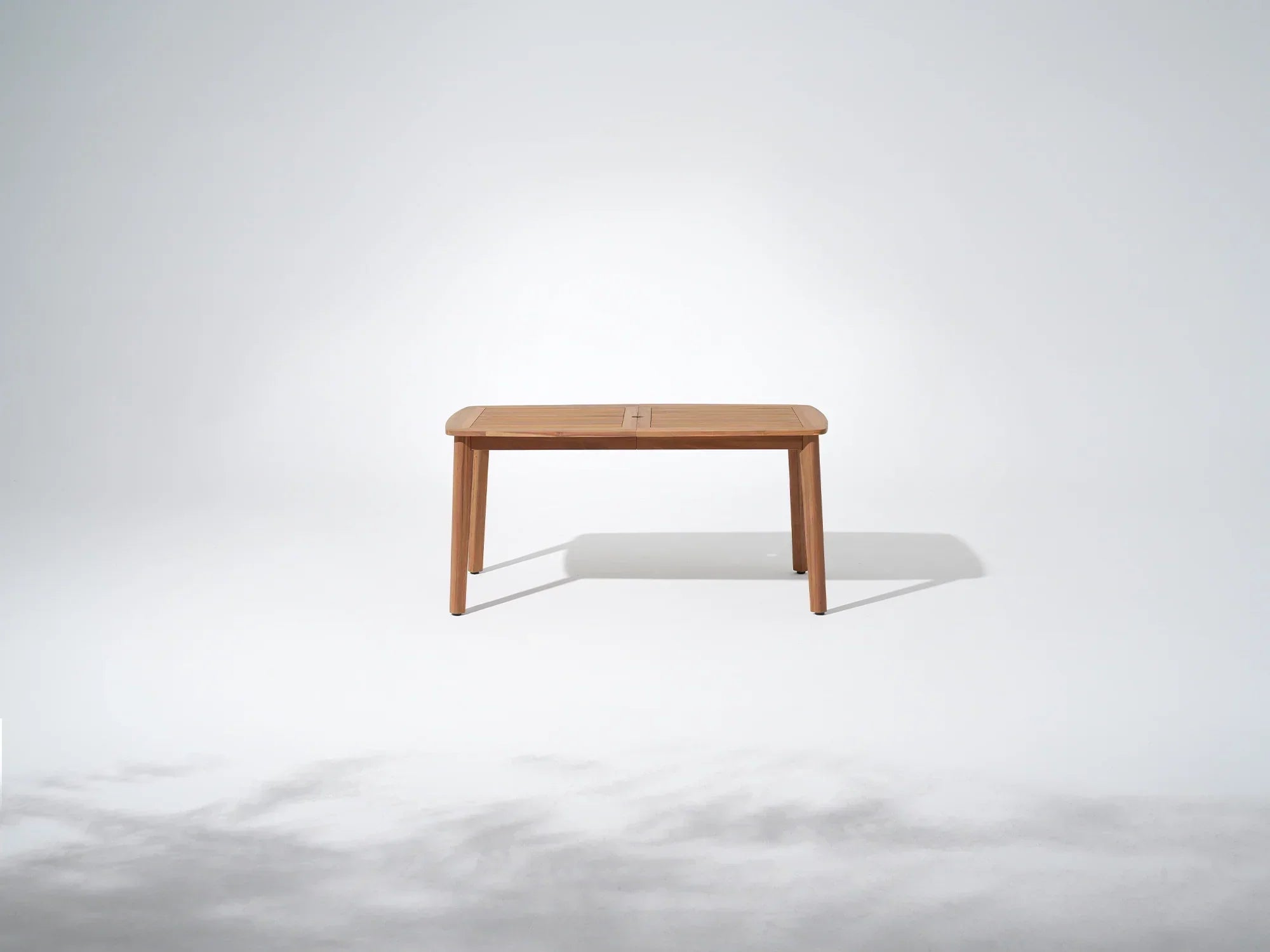 acacia Wooden dining table for 6 people with umbrella hole - Jardina Premium Modern Outdoor Dining Furniture#Size_63''