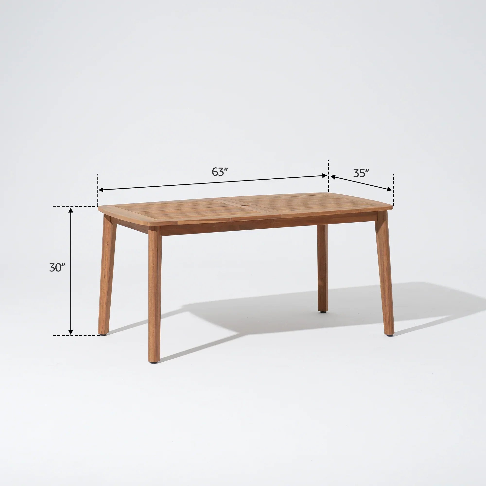 acacia Wooden dining table dimensions 63'' #Size_63''