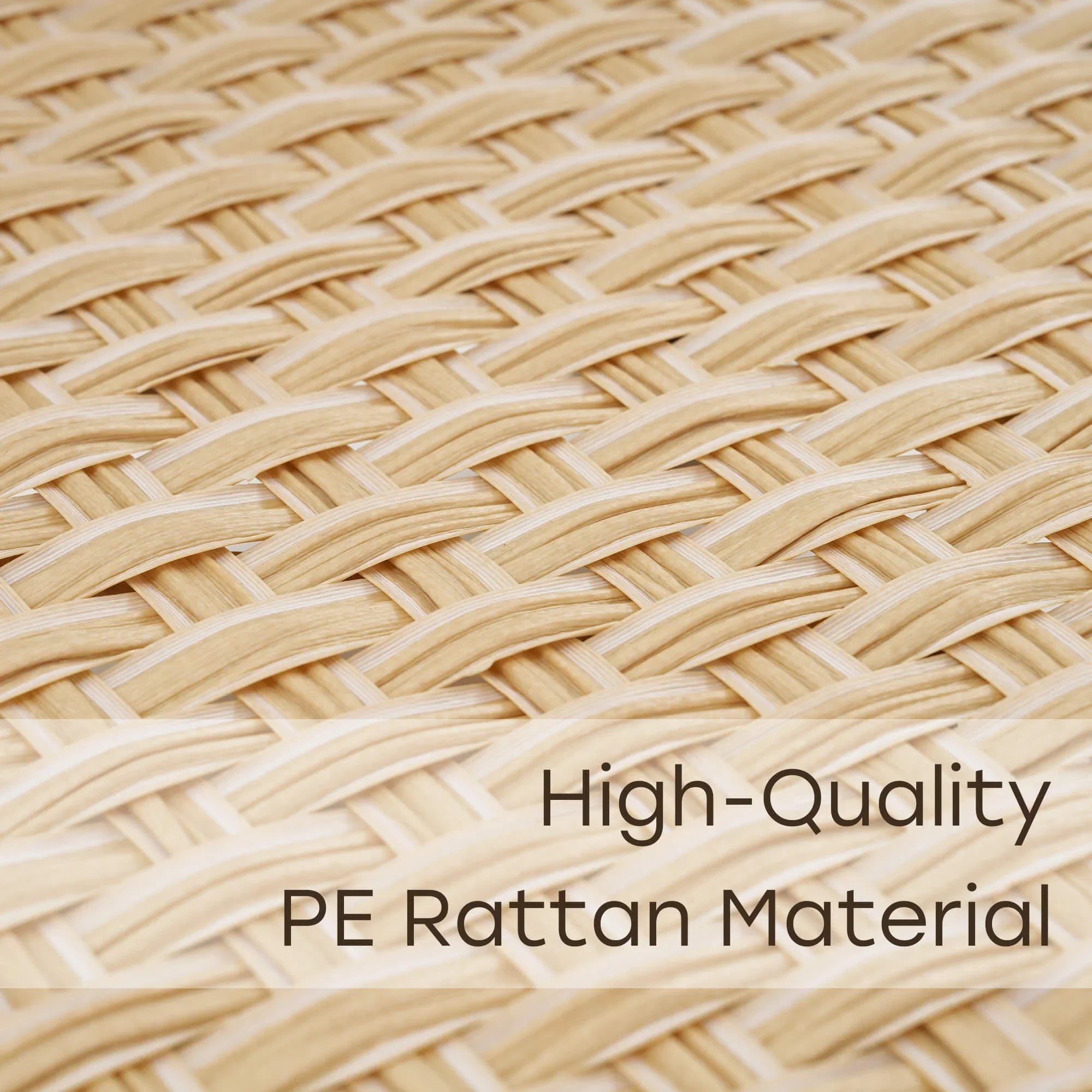 Close-up of high-quality PE rattan material