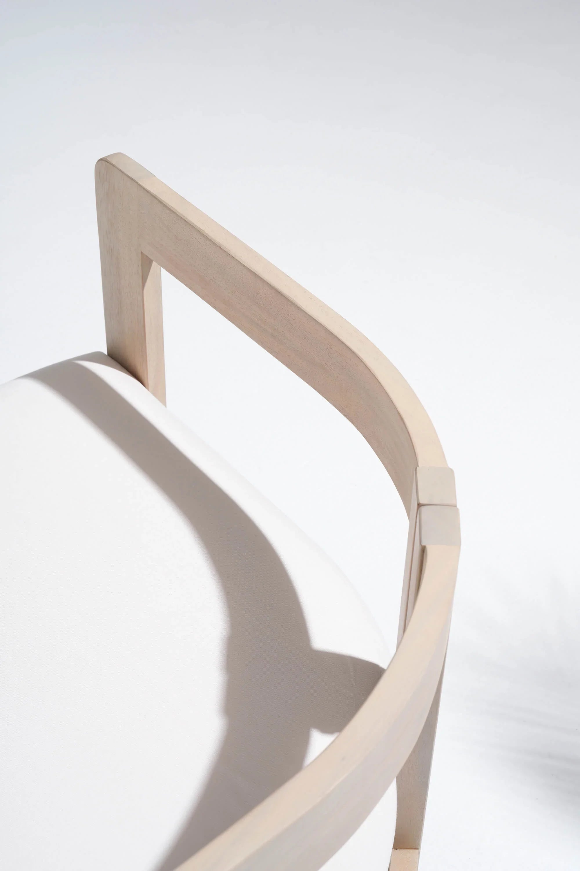 acacia Wooden chair curved arm