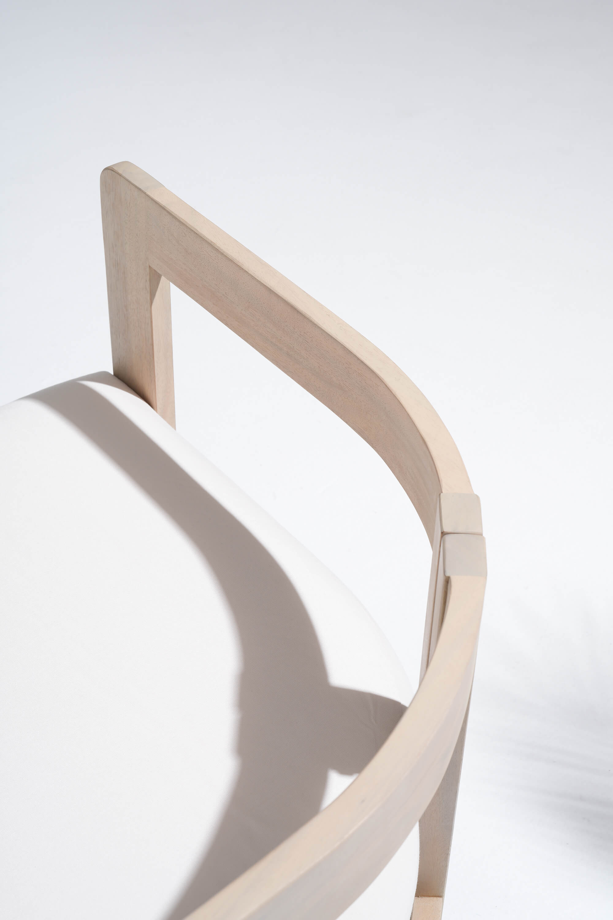 acacia Wooden chair curved arm