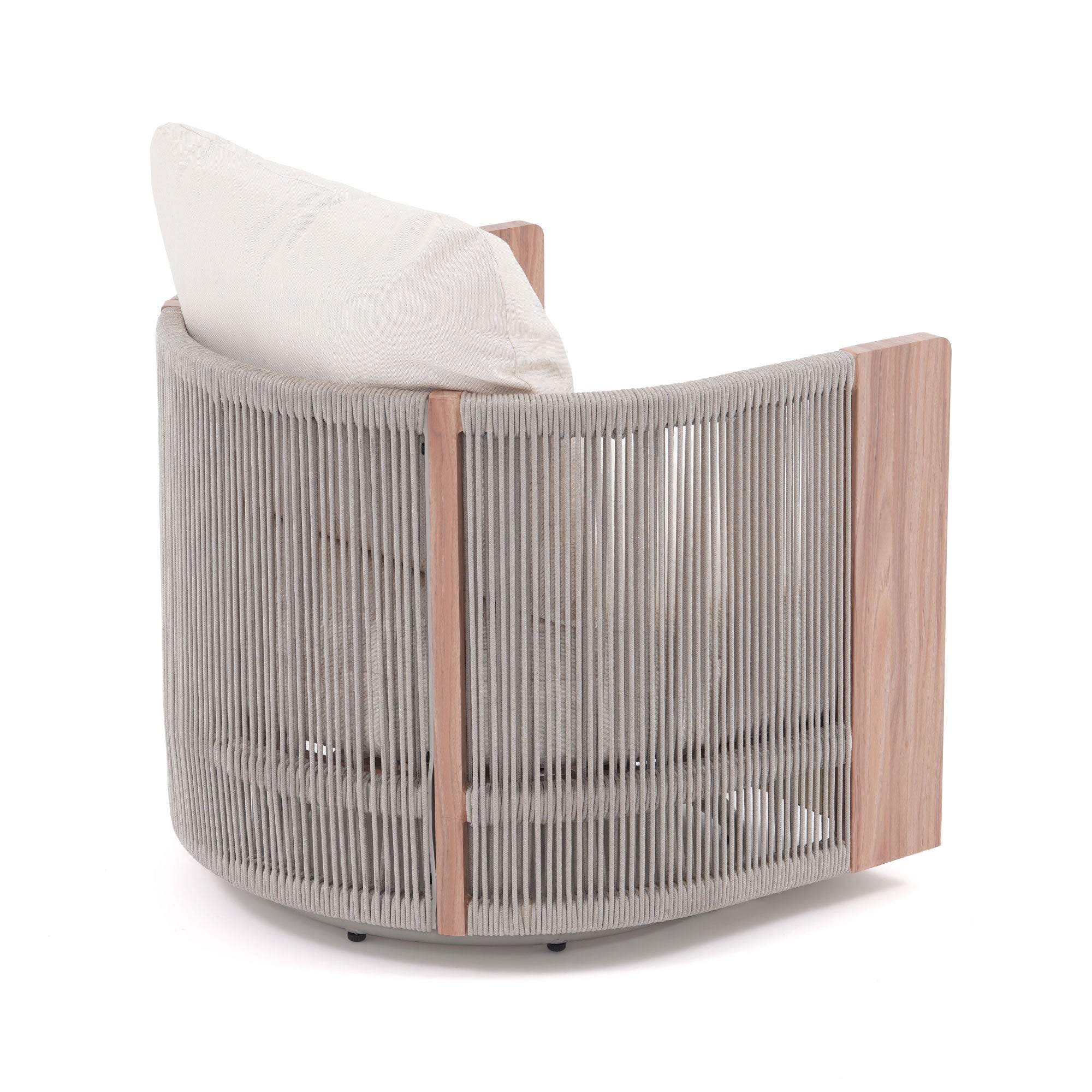 Modern chair with a woven design and wooden accents detail - Jardina Modern Premium Patio Outdoor Furniture