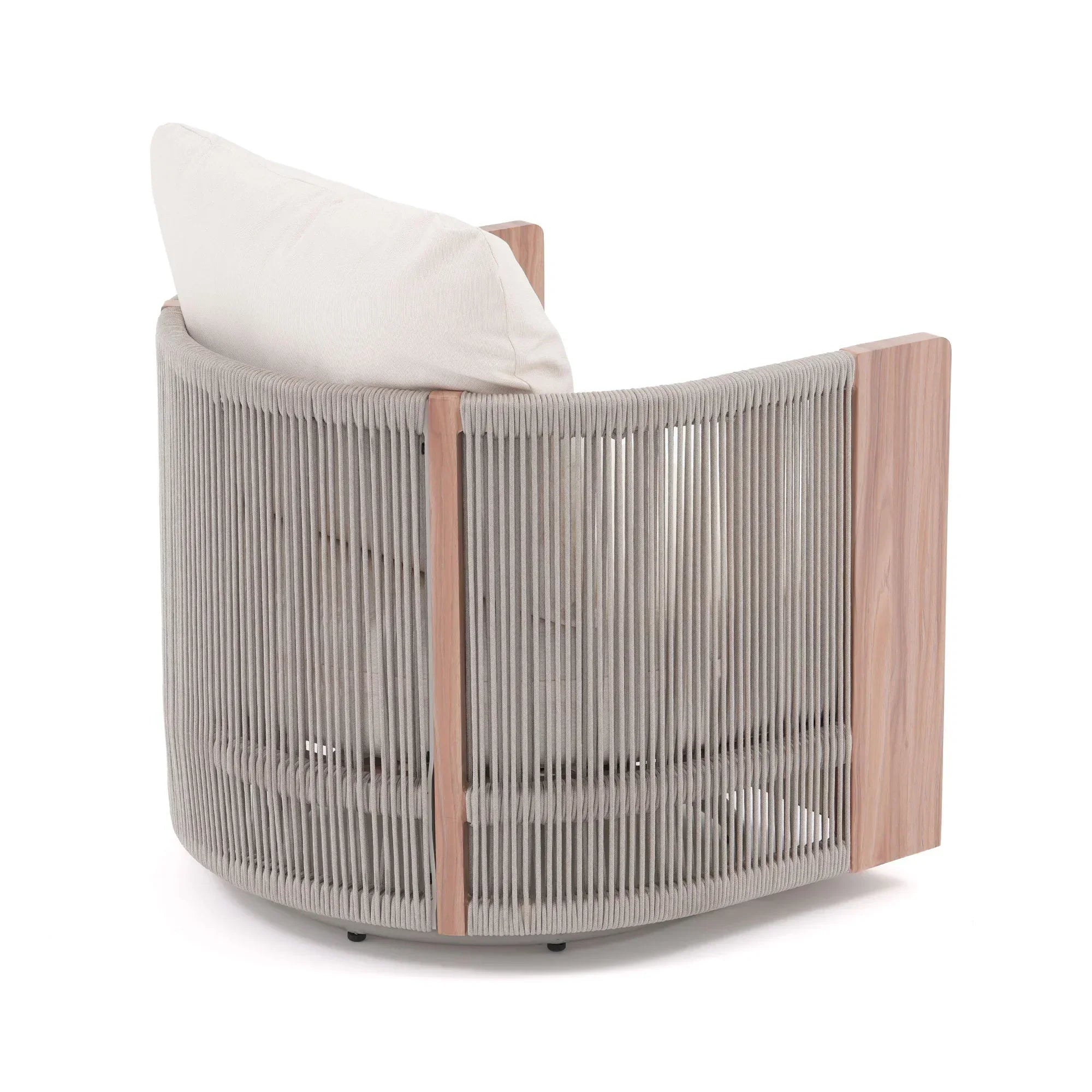 Modern chair with a woven design and wooden accents detail - Jardina Modern Premium Patio Outdoor Furniture