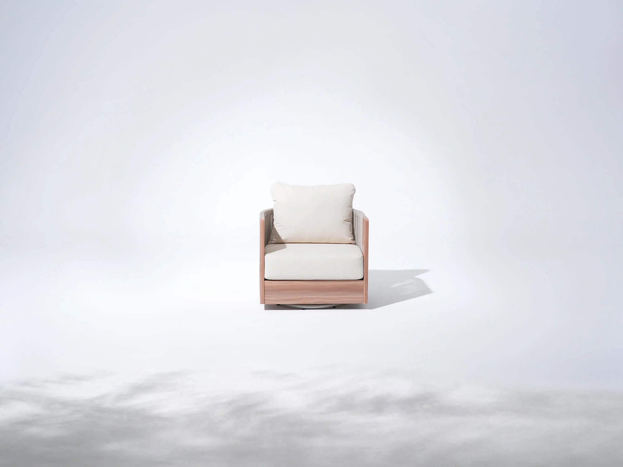 aluminum and rope outdoor armchair with white cushion- Jardina Modern Premium Patio Outdoor Furniture