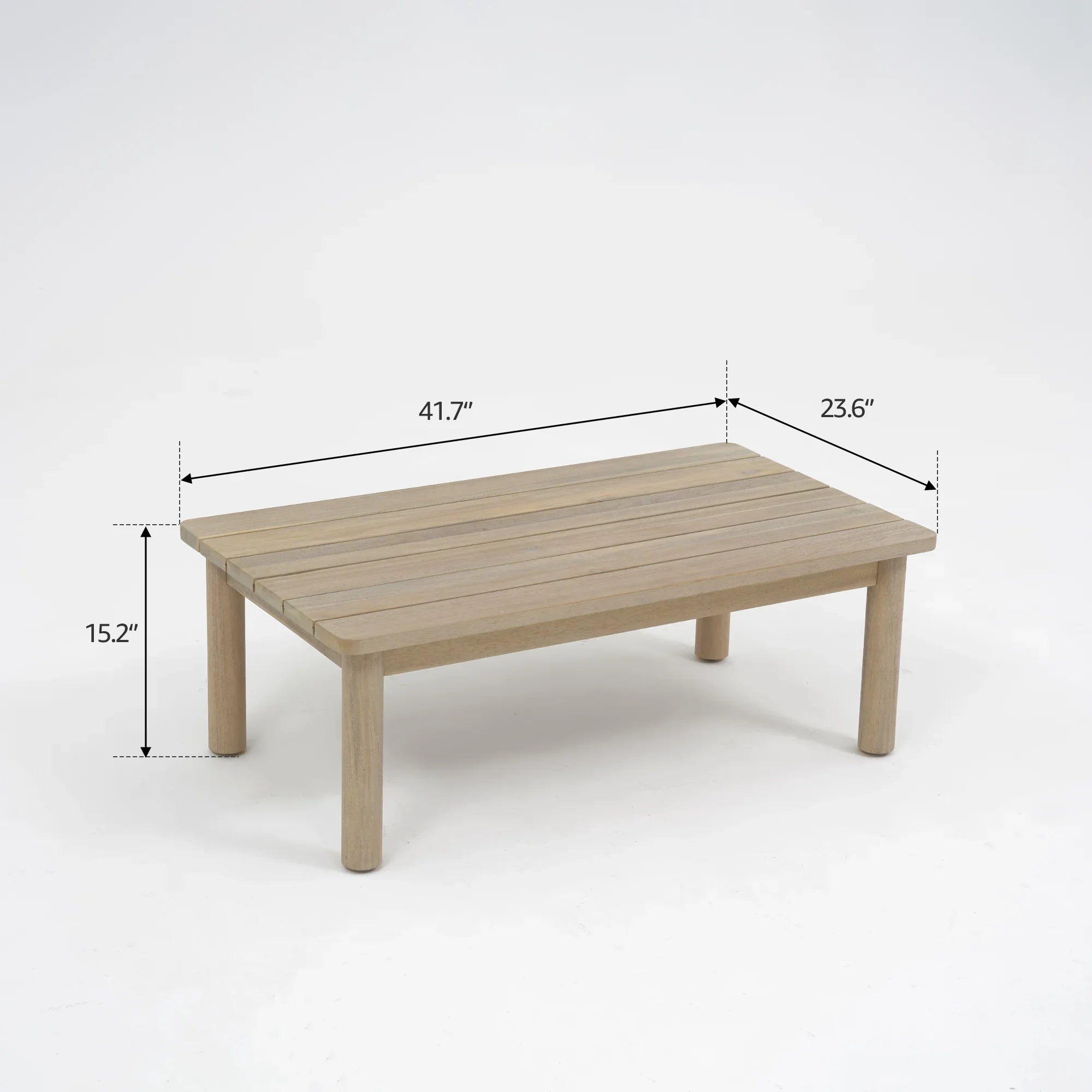 Wooden table with dimensions