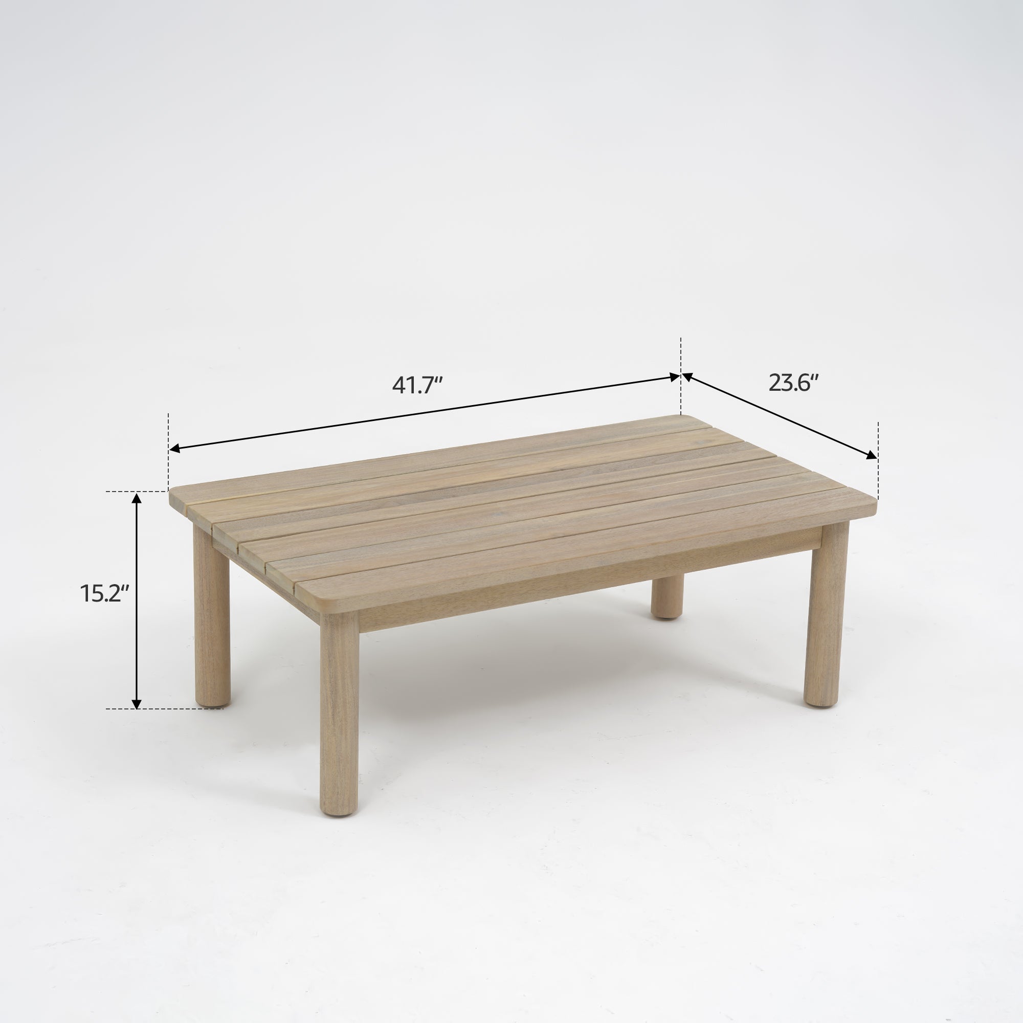 Wooden table with dimensions