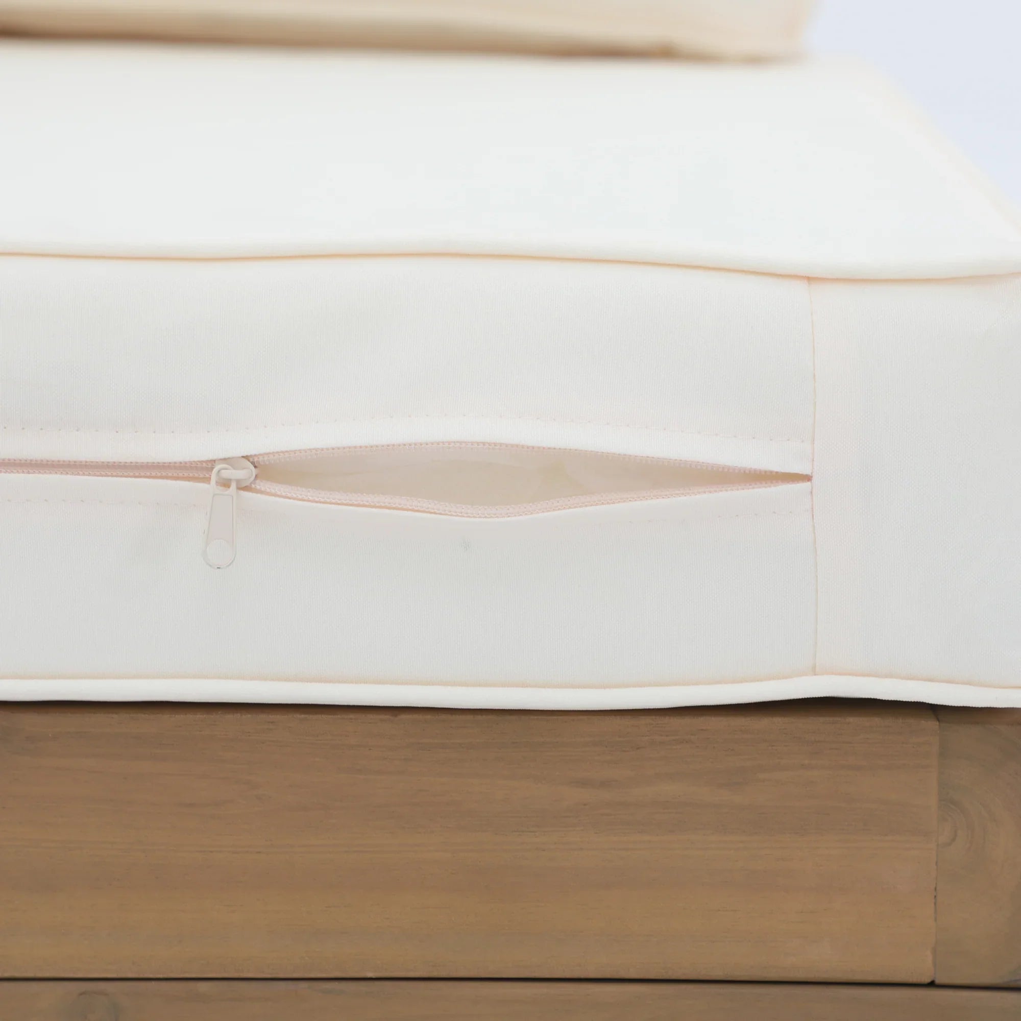 Foristern wooden Outdoor L-Shaped Sofa Set white cushion with zipper - Jardina Premium Modern Outdoor Patio Furniture#color_Beige