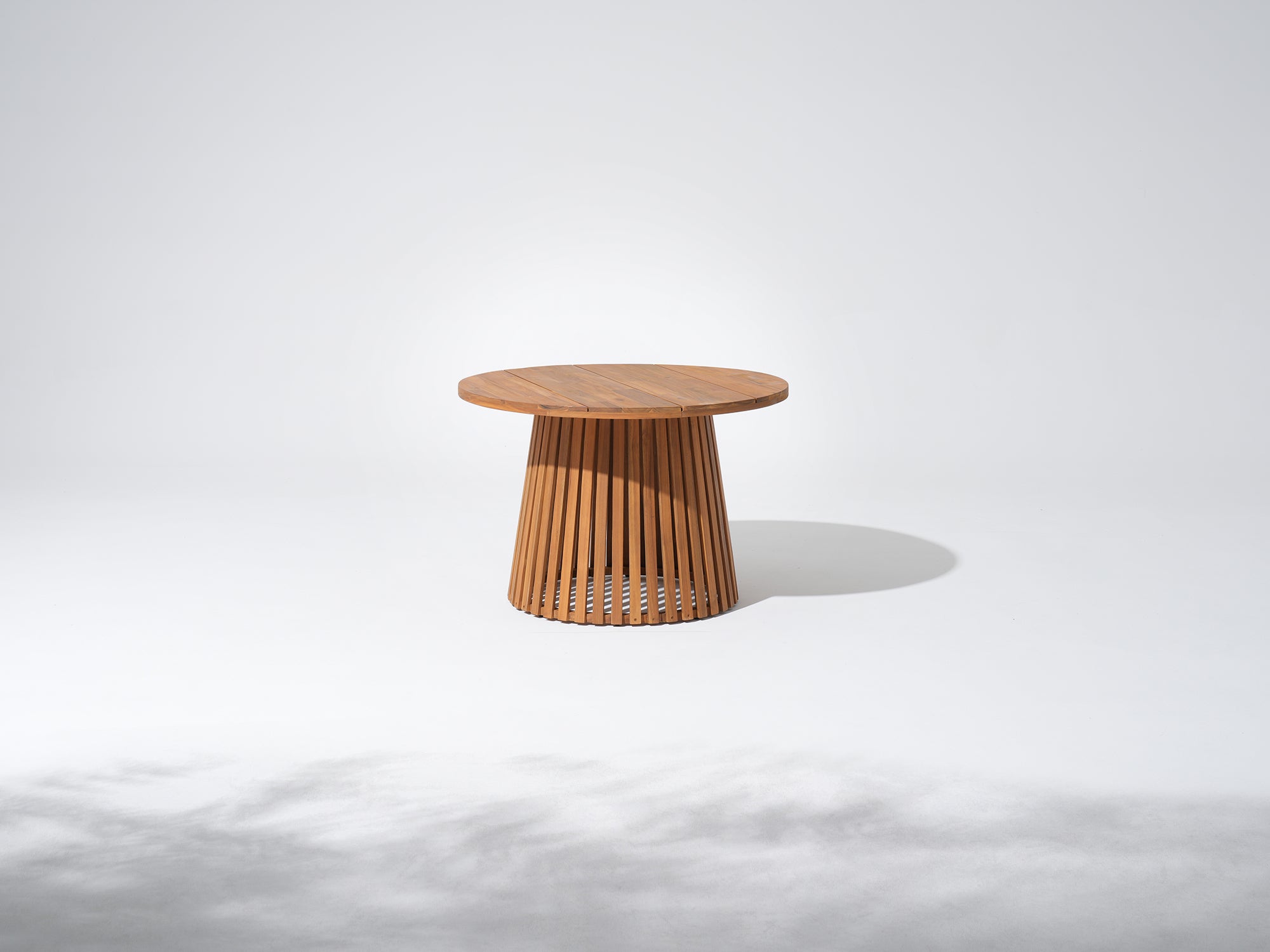 acacia Wooden dining table with slatted design