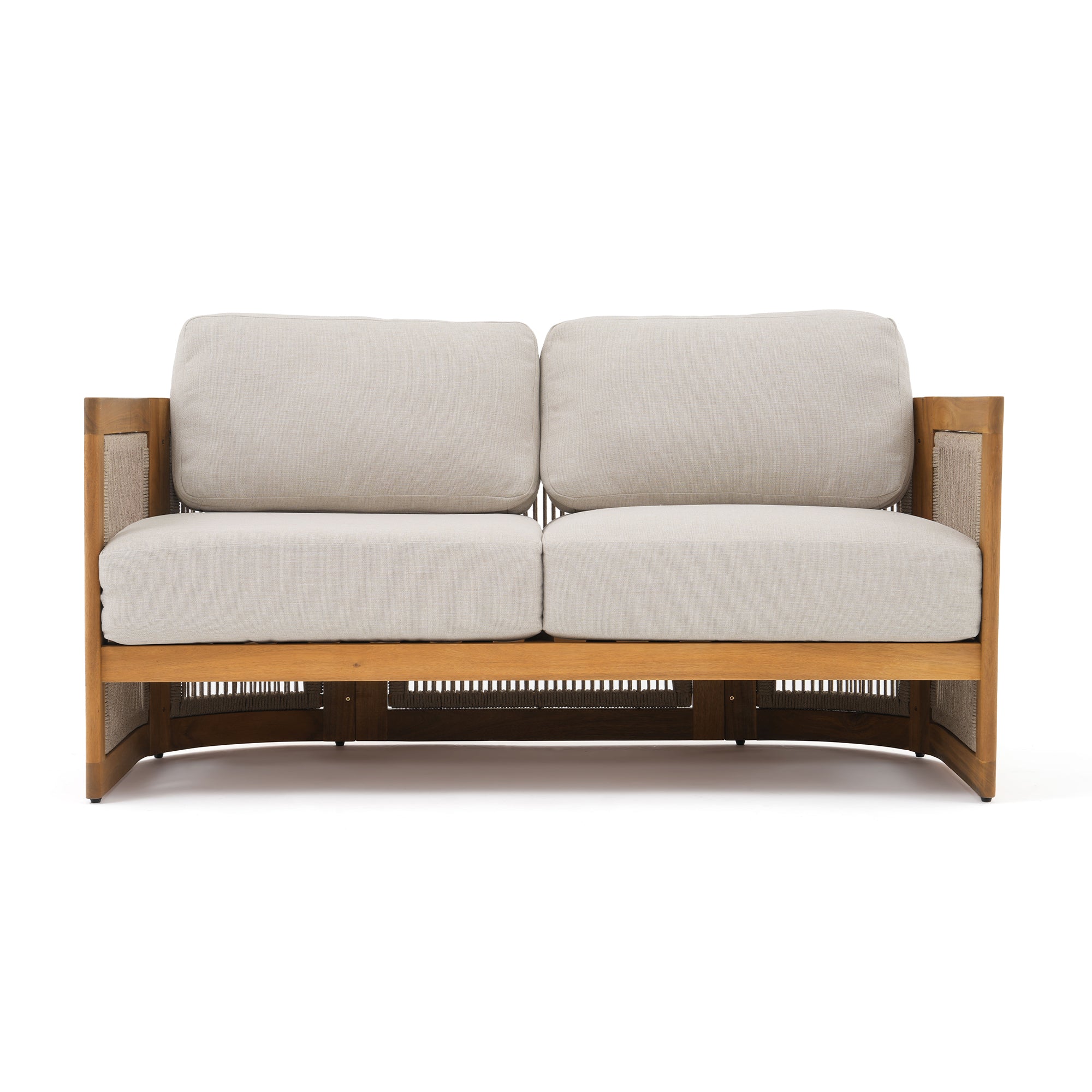 Mori Wooden Lounge Chair with Rope Design
