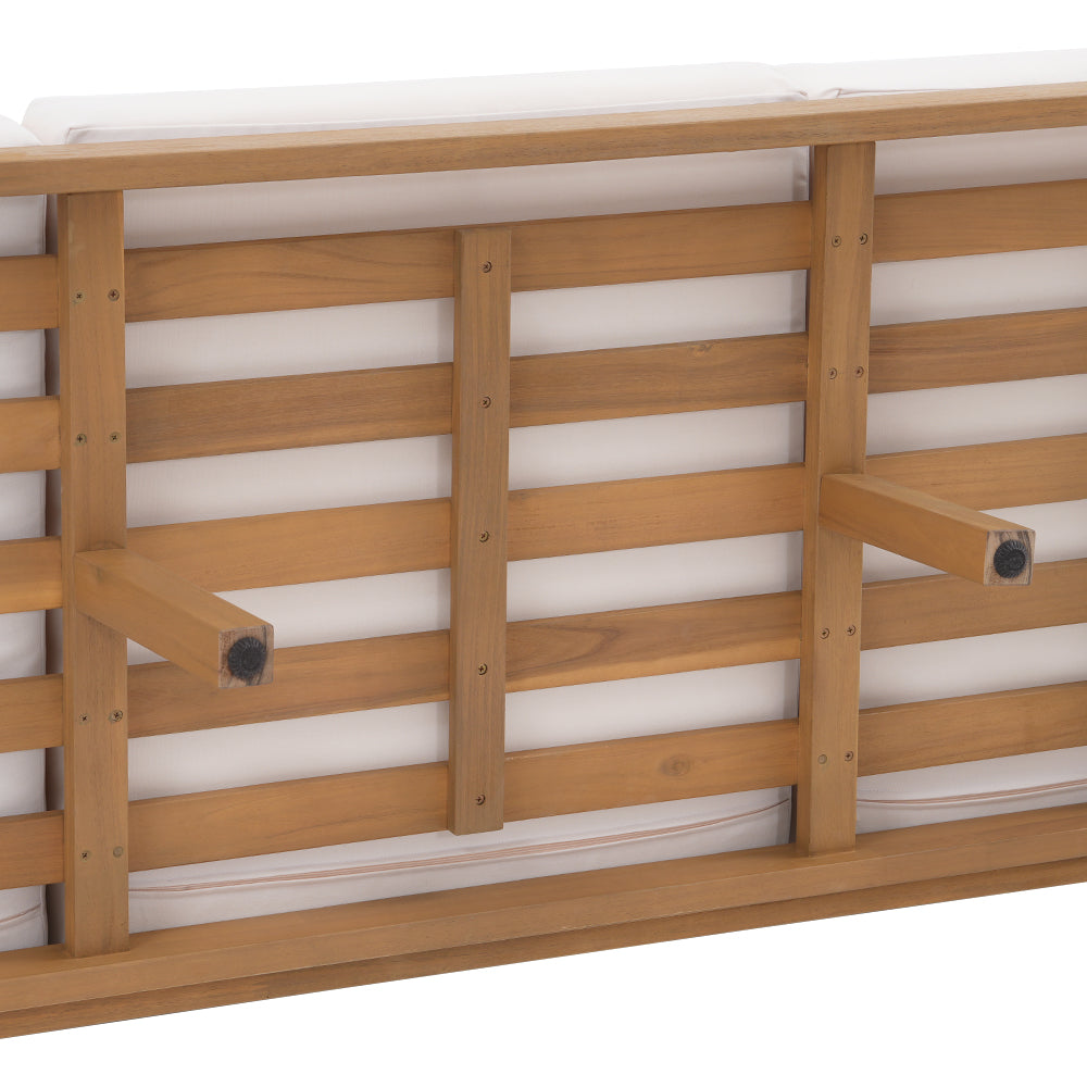 Wooden bench with slatted design- Jardina Modern Premium Patio Outdoor Furniture