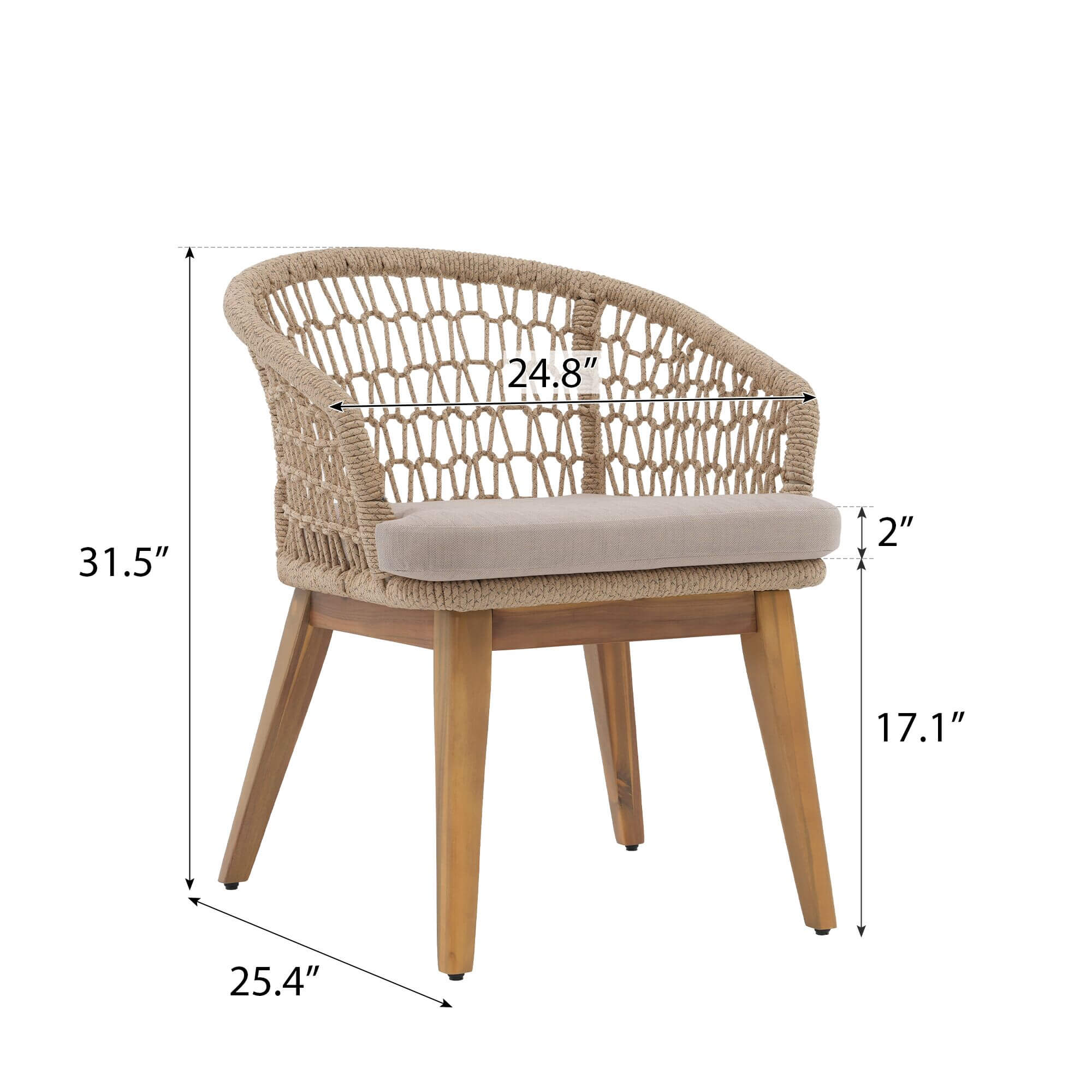 Wicker chair with dimensions