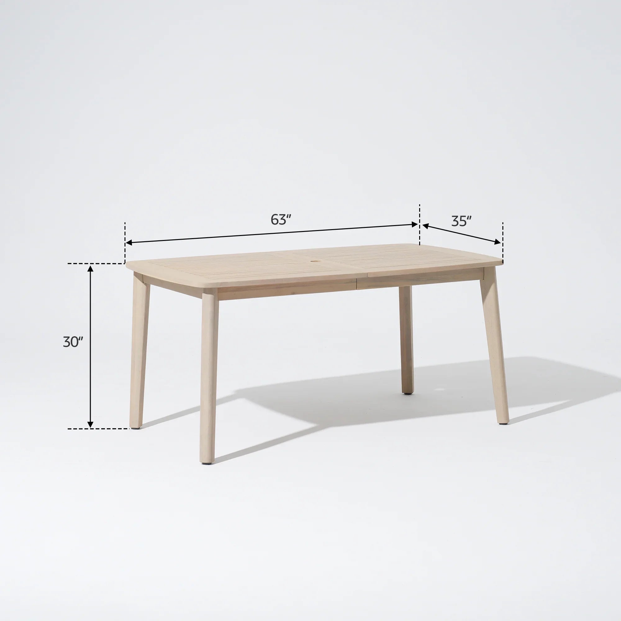 acacia Wooden dining table with dimensions