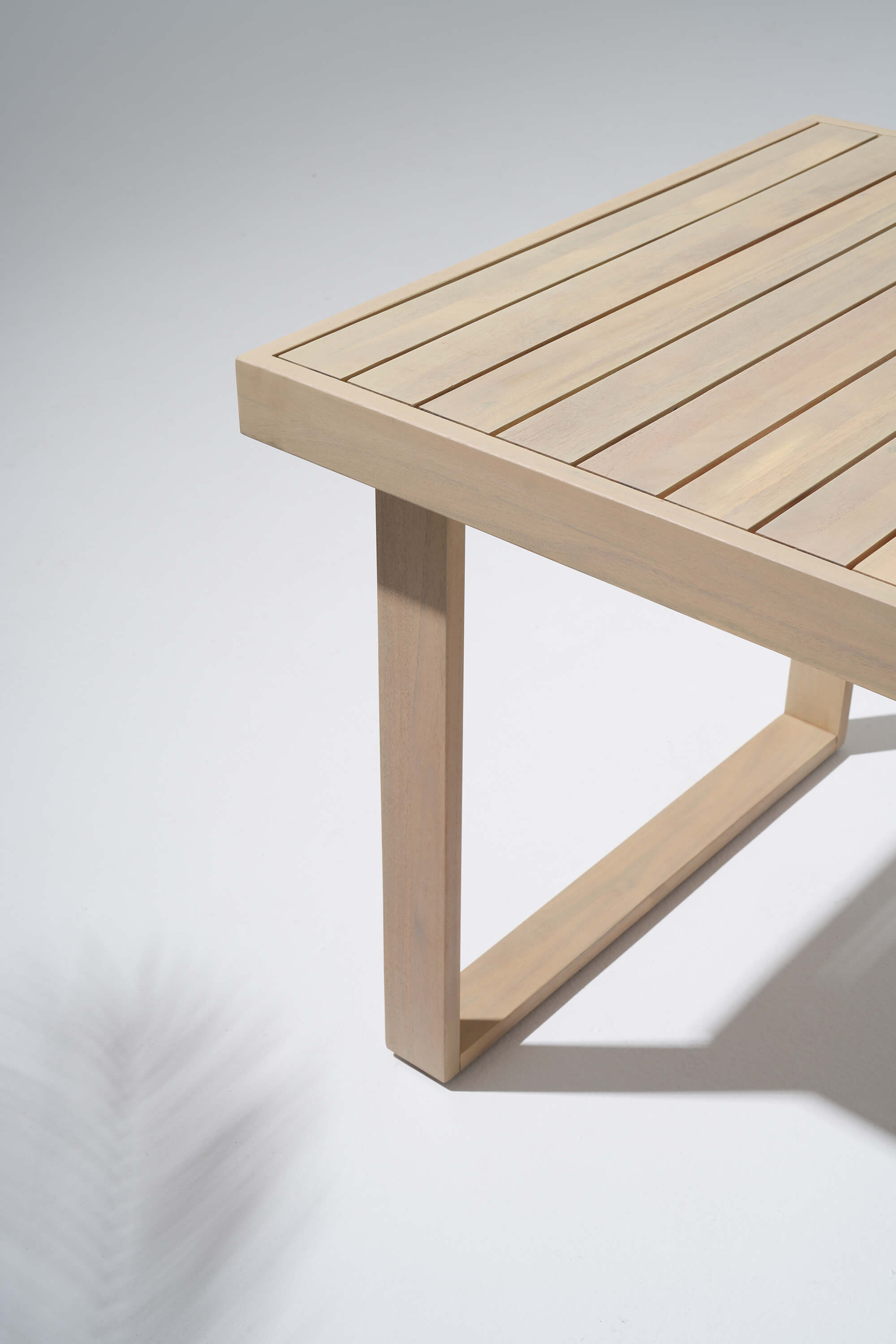 acacia Wooden dining table , tabletop and leg details