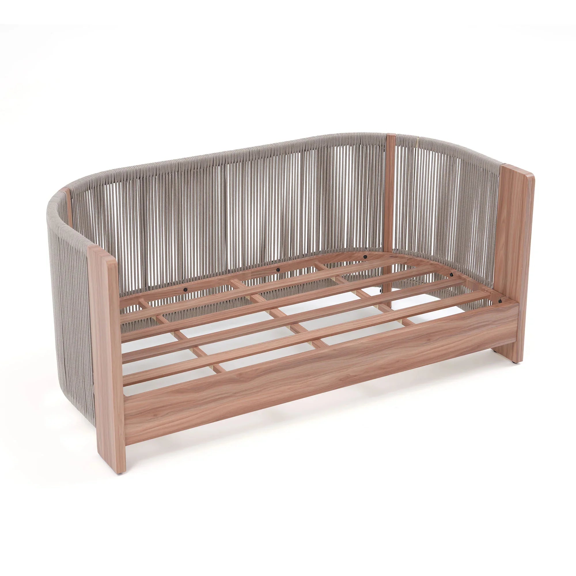 outdoor loveseat sofa frame detail, aluminum frame by Rope Design