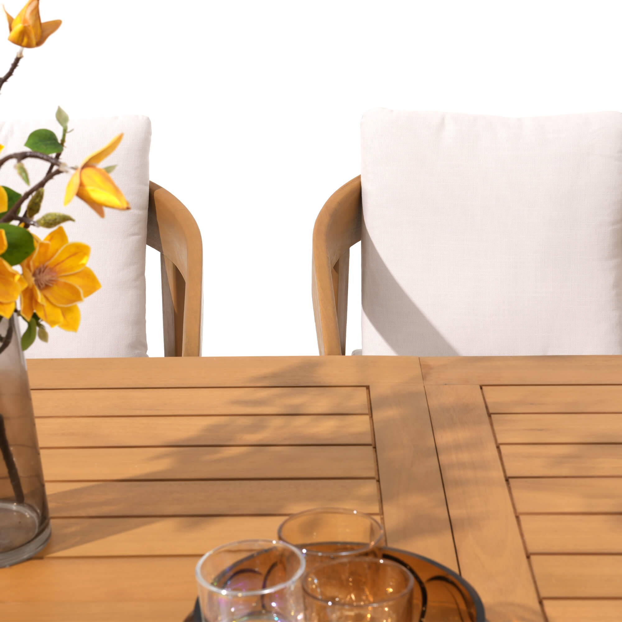 Drift Wooden Outdoor Dining Table With Extendable Design, 78''-108''