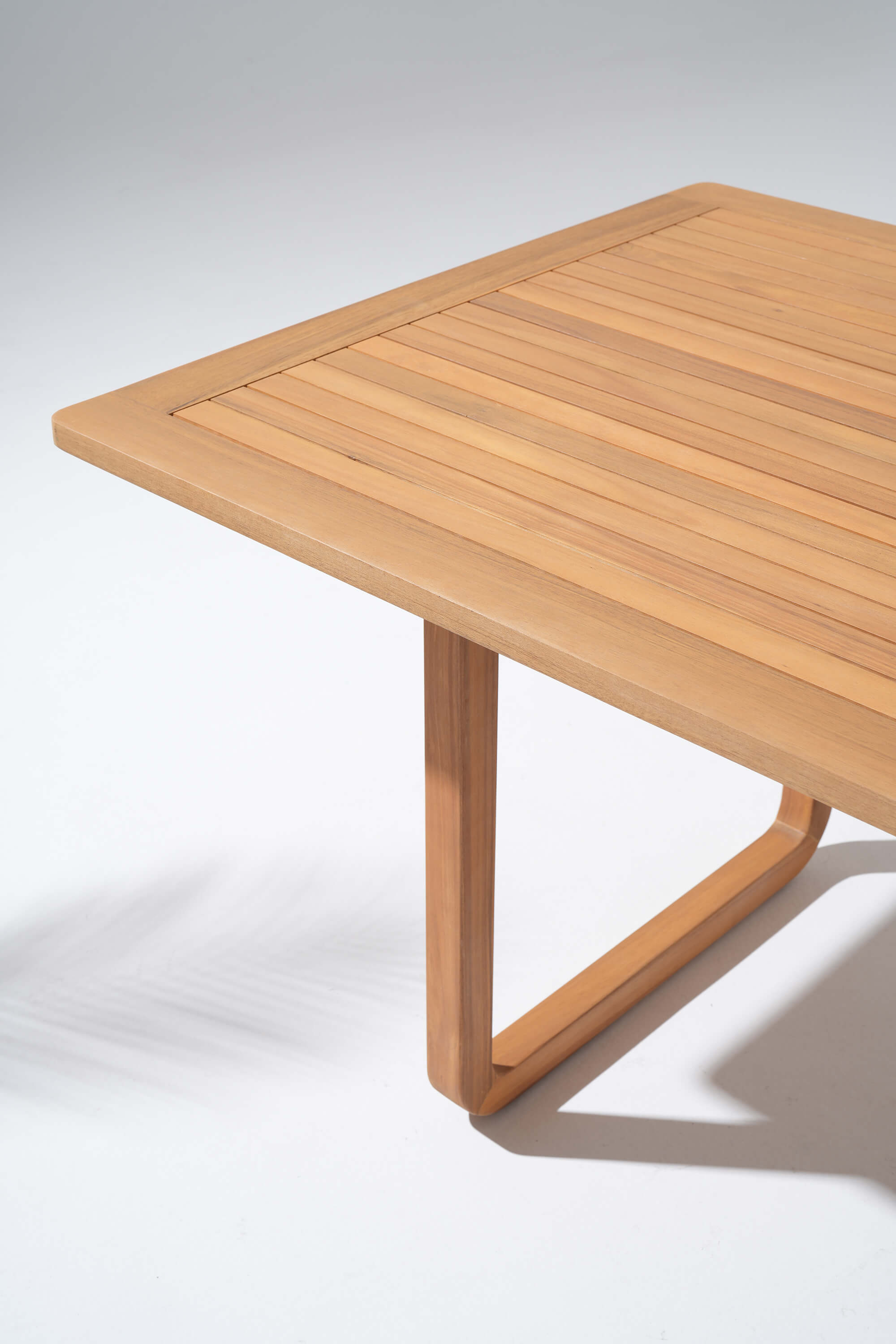 Amaya Wooden Dining Table with Umbrella Hole for 6-8 People, Teak Finish, 90.6"