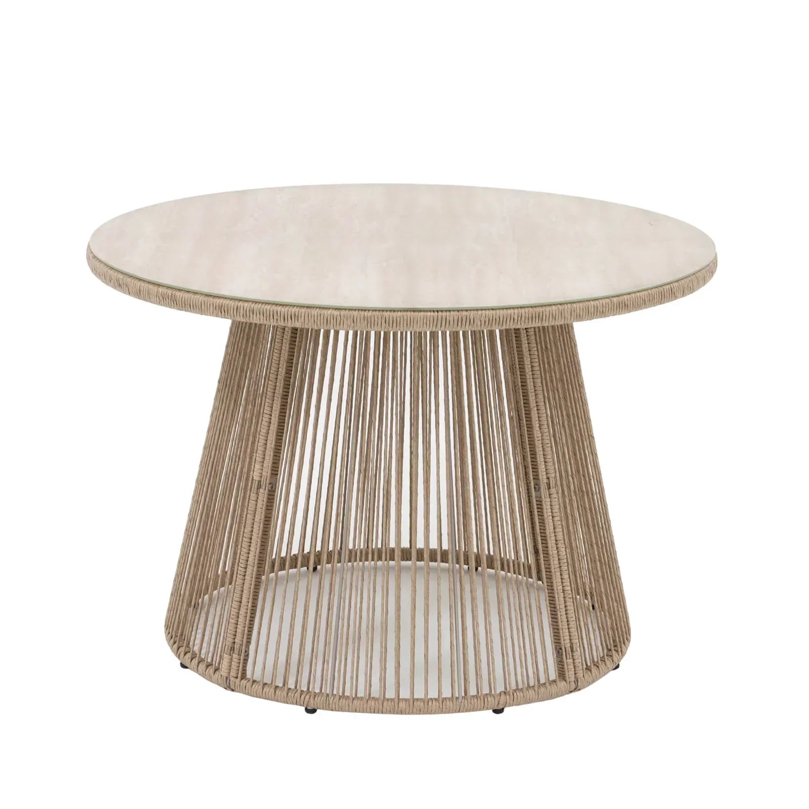 Round table with marble top and wicker design - Jardina Premium Modern Outdoor Dining Furniture