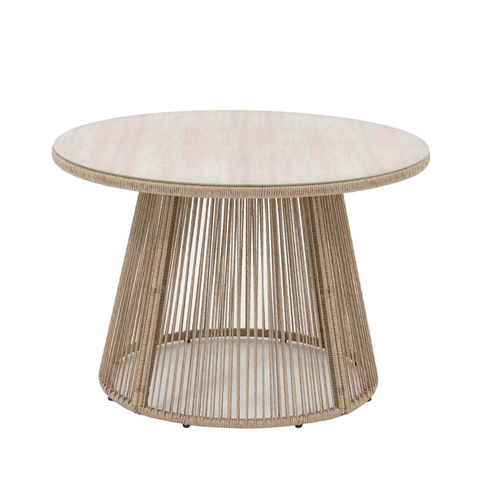 Round table with marble top and wicker design - Jardina Premium Modern Outdoor Dining Furniture