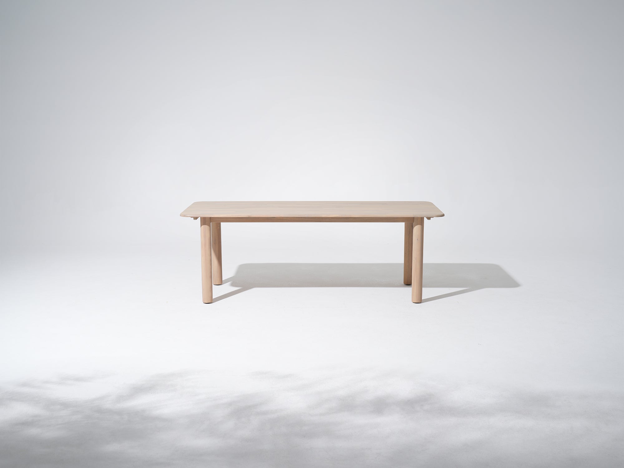 Lira Wooden Outdoor Dining Set with Rope Design, 8 Seats, 86.6" Slatted Table