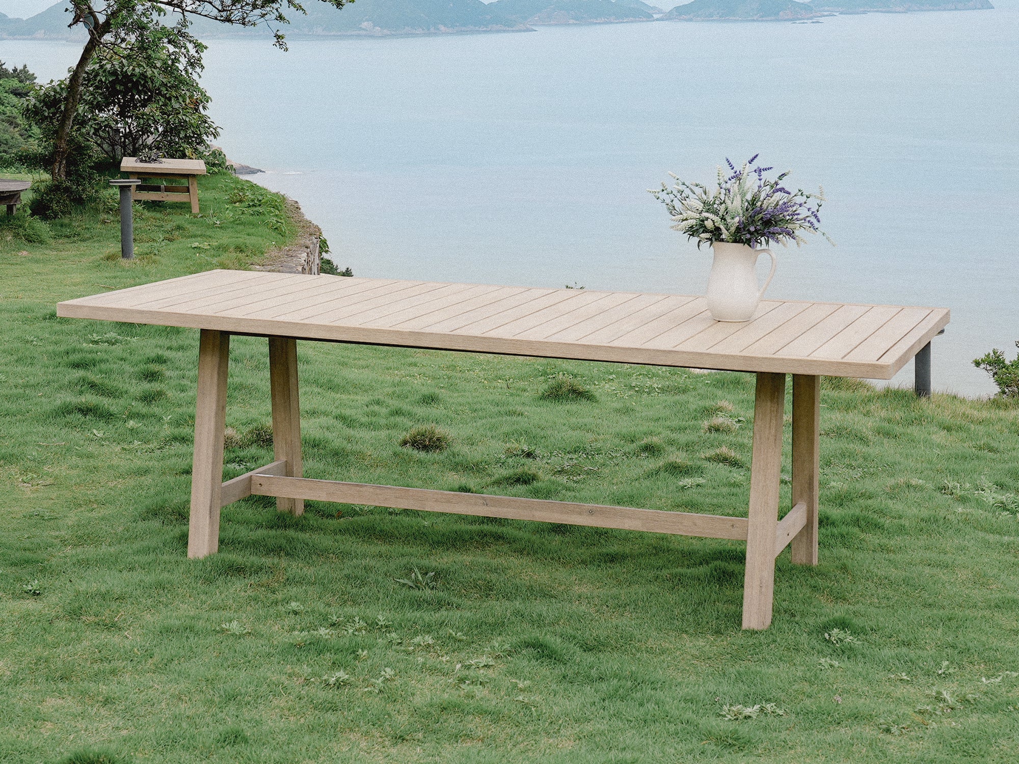 Thalea 90.6" Rectangular Wood Dining Table for 8 People - Jardina Mordern Outdoor Patio Furniture
