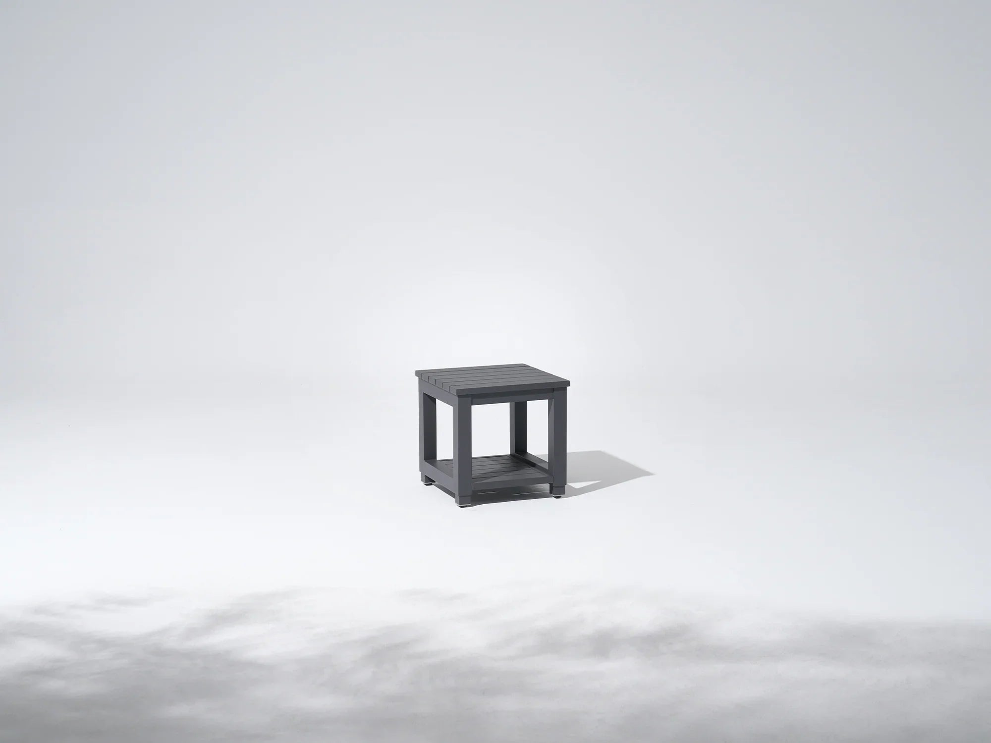 Small dark gray side table, aluminum frame