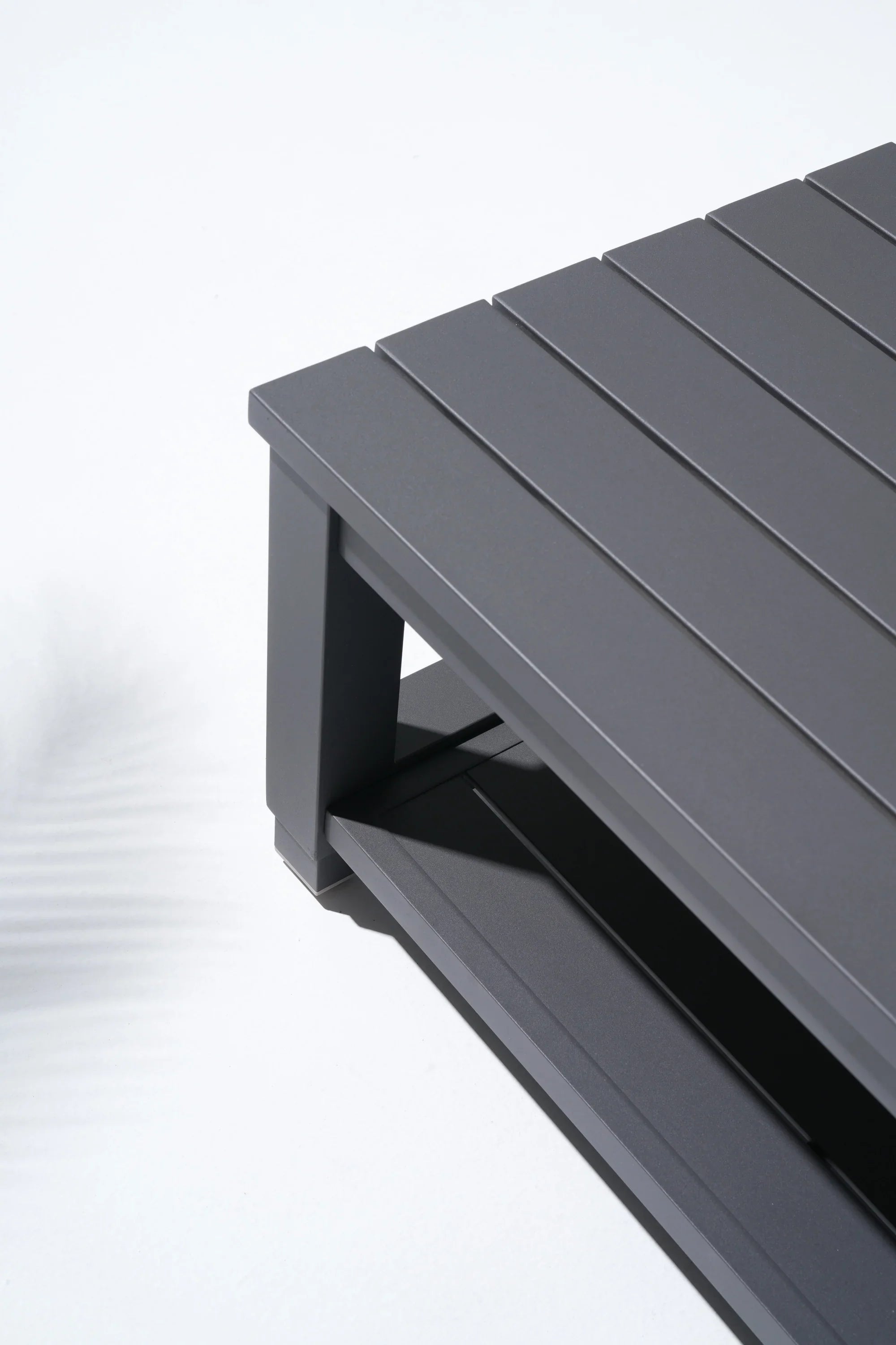 Gray aluminum coffee table