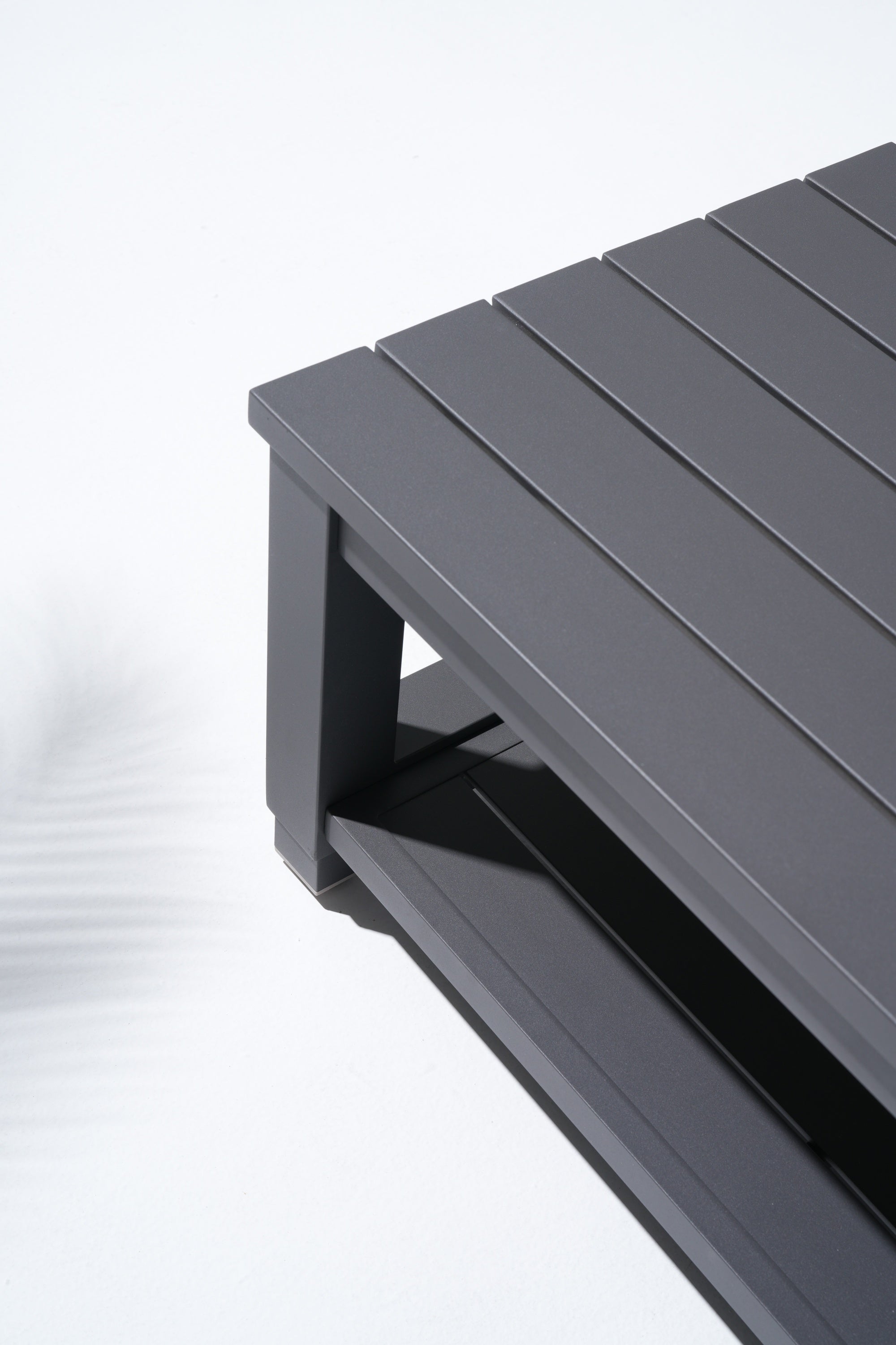 Gray aluminum coffee table