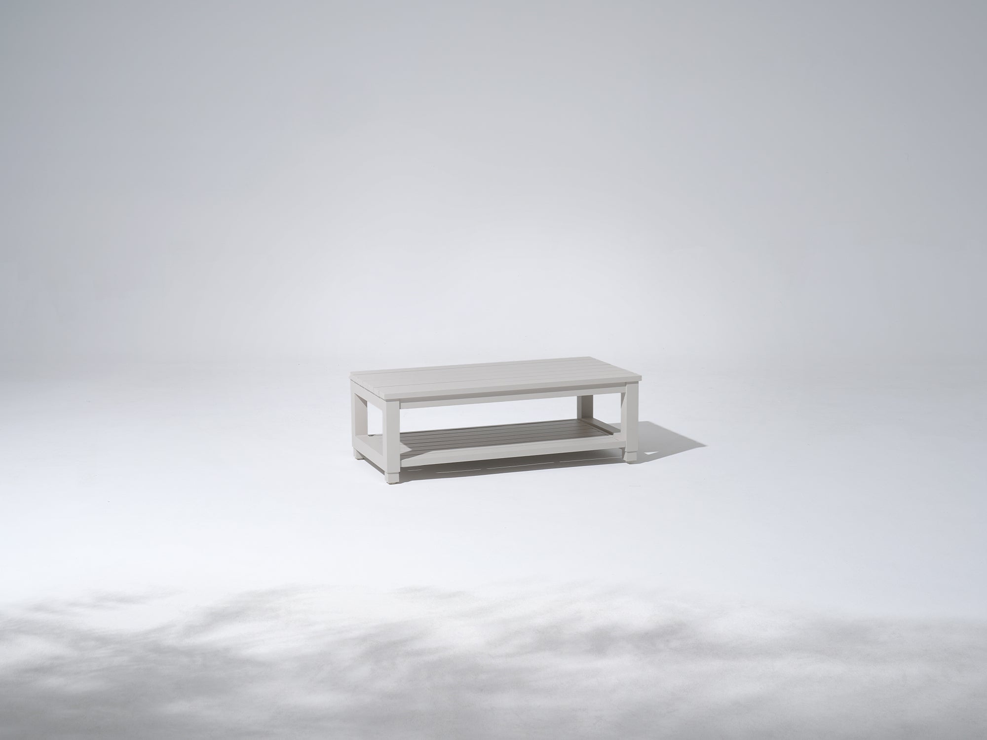 Vela Aluminum Rectangular Outdoor Coffee Table, Charcoal/Oyster White