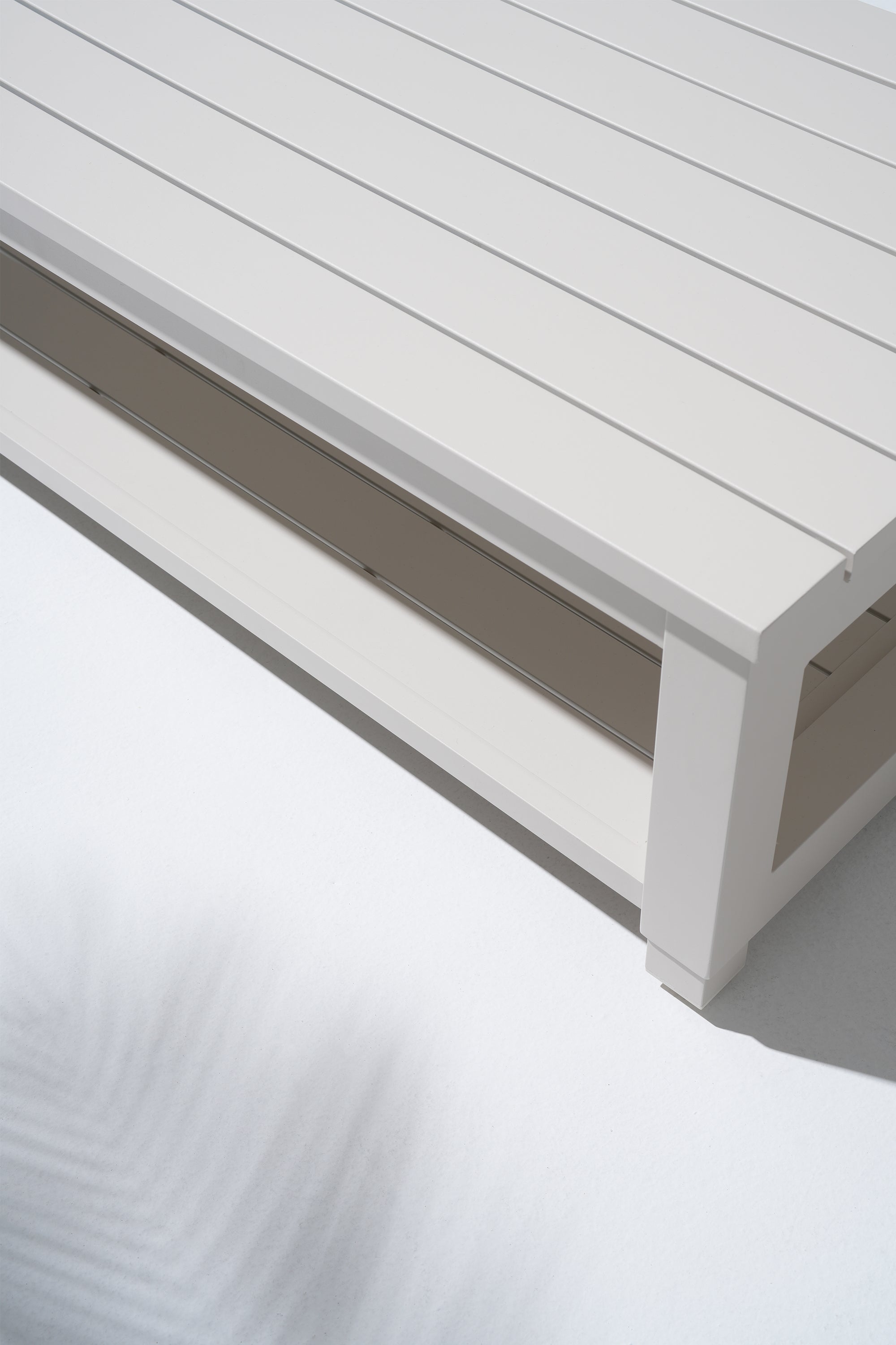 Vela Aluminum Rectangular Outdoor Coffee Table, Charcoal/Oyster White