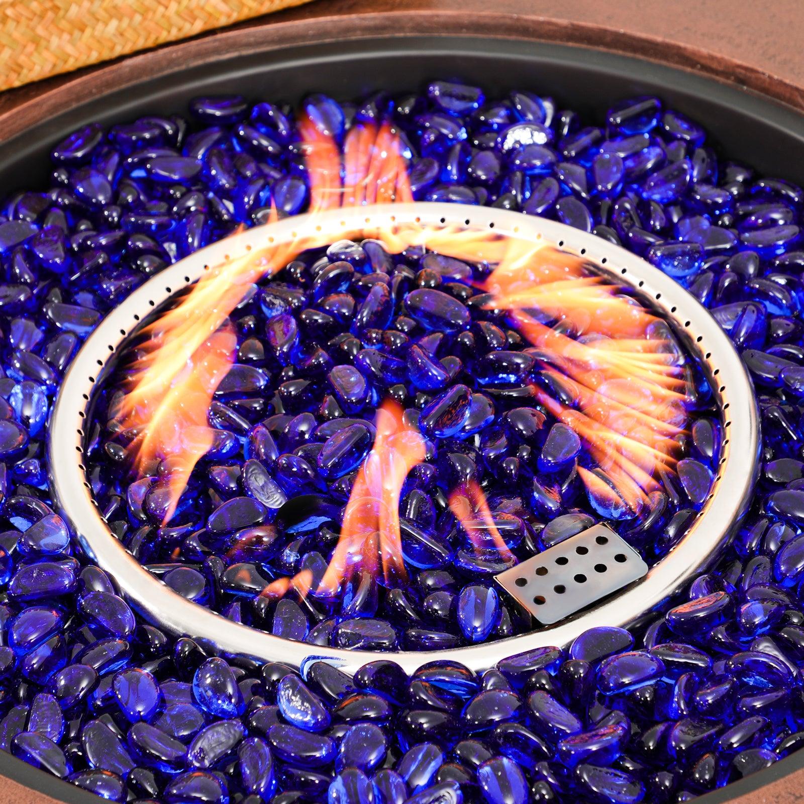Boboli Bronze Outdoor Propane Fire Pit, detail - Jardina Furniture - 2 #color_Brown