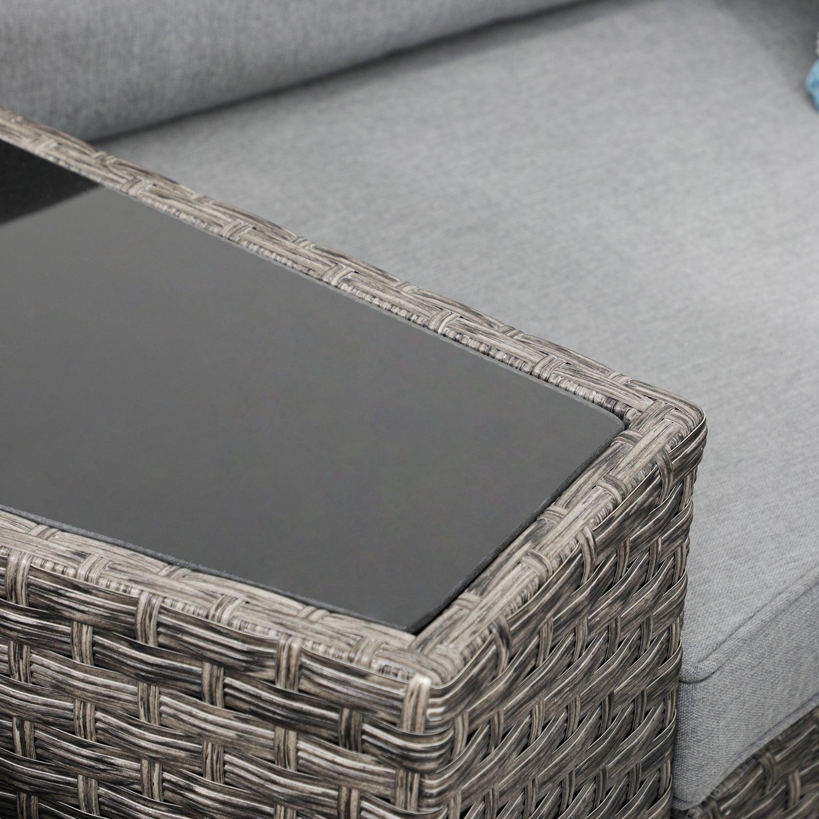Boboli side table glass top detail - Jardina Furniture