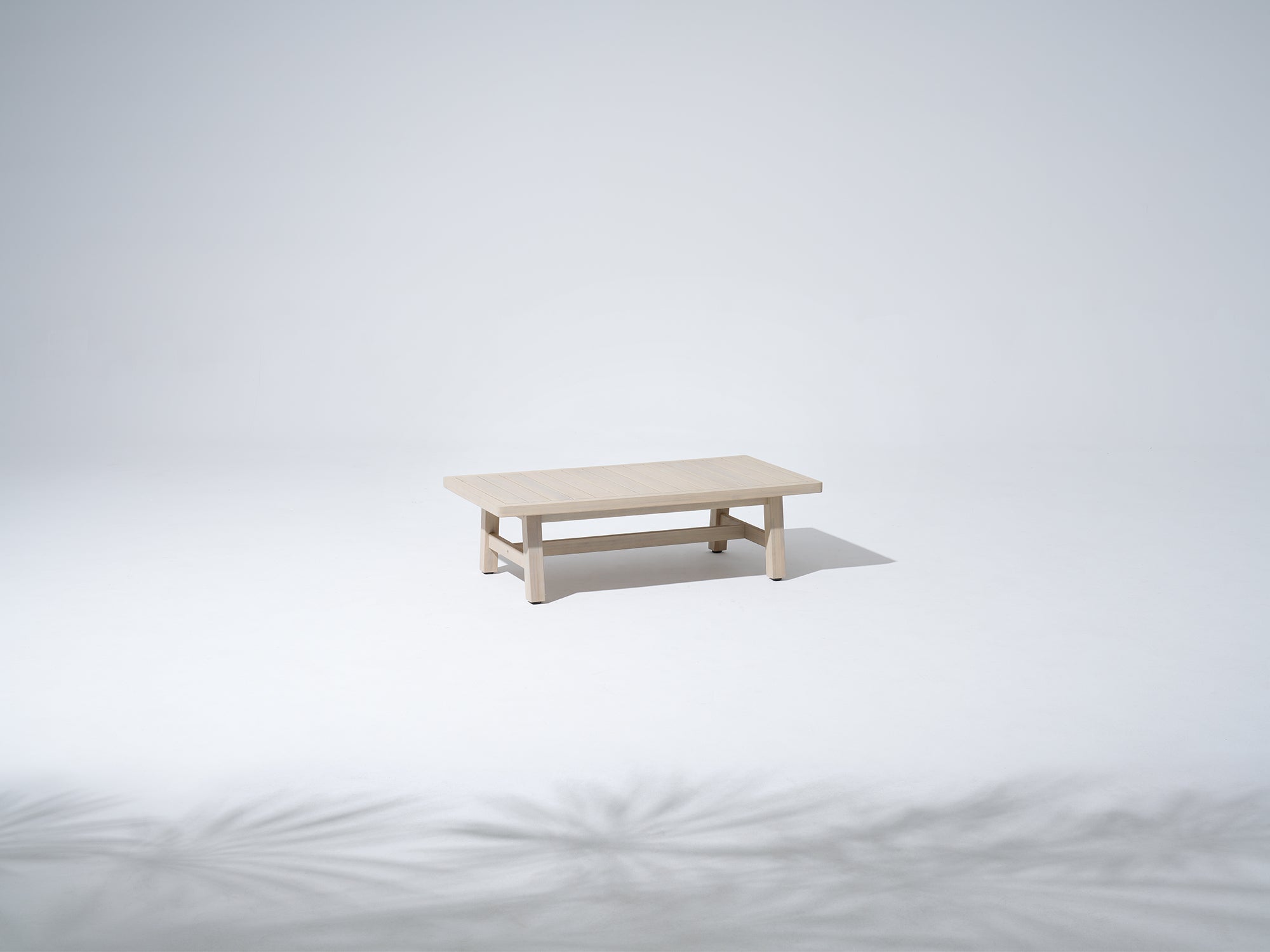 Thalea Solid Acacia Wood Outdoor Coffee Table, Low‑Profile Slatted Top