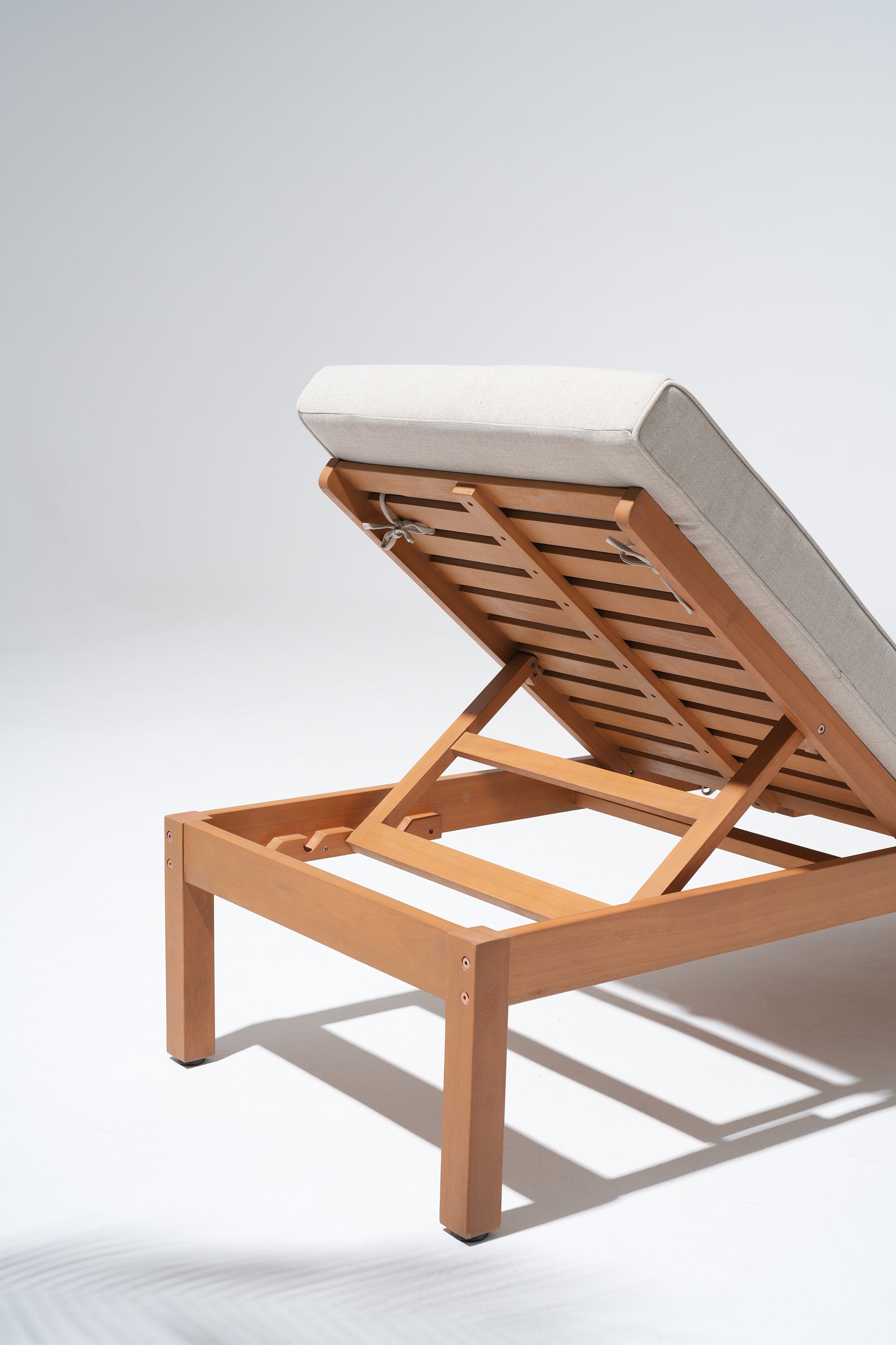Wooden chaise lounge with adjustable recline- Jardina Modern Premium Outdoor Patio Furniture
