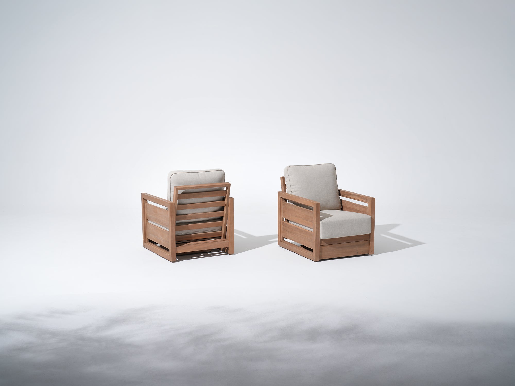 Swivel acacia Wooden Outdoor Lounge Chairs, 360° Swivel Chair - Jardina Modern Premium Outdoor Patio Furniture Sets