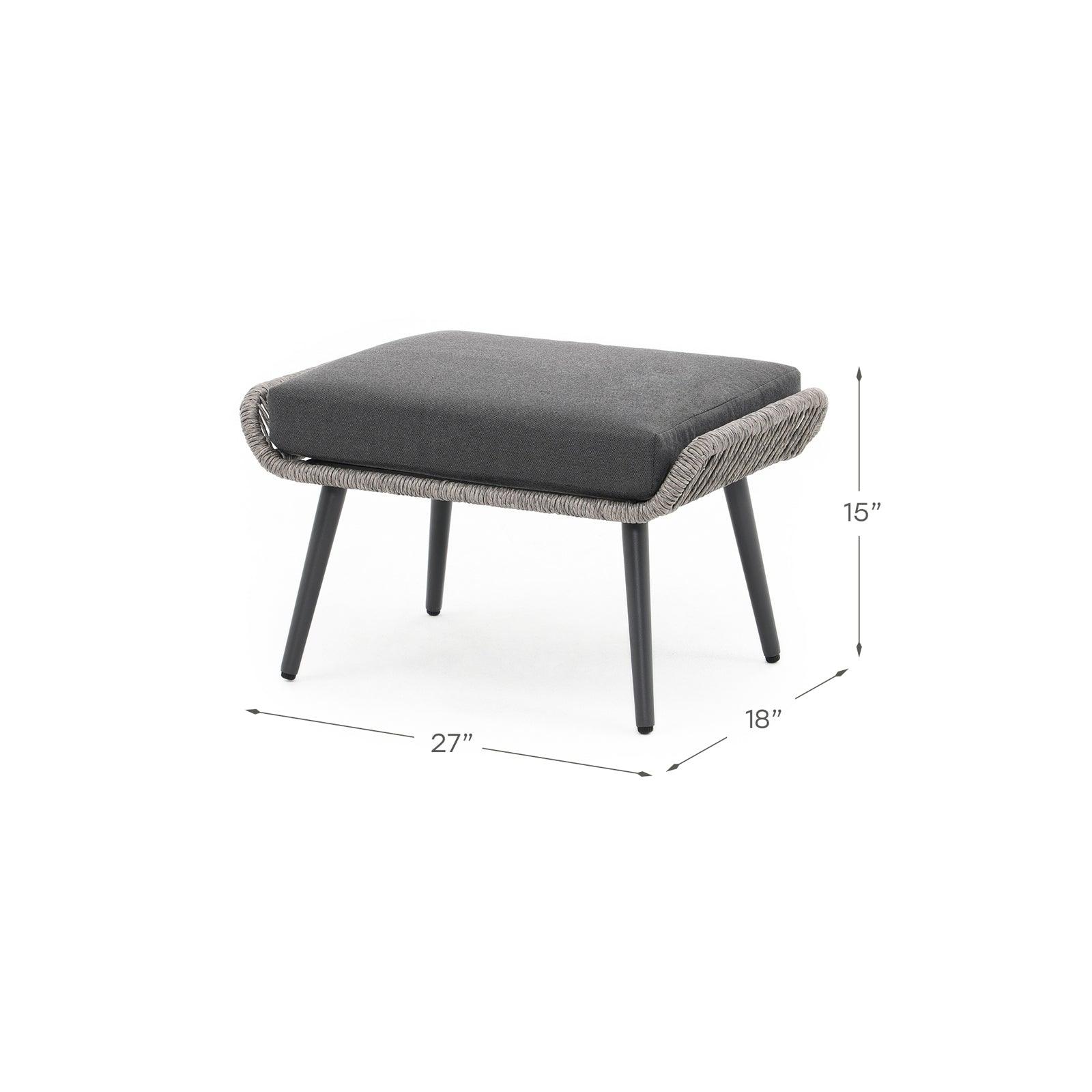 Hallerbos bistro ottoman dimension info - Jardina Furniture#Color_Grey