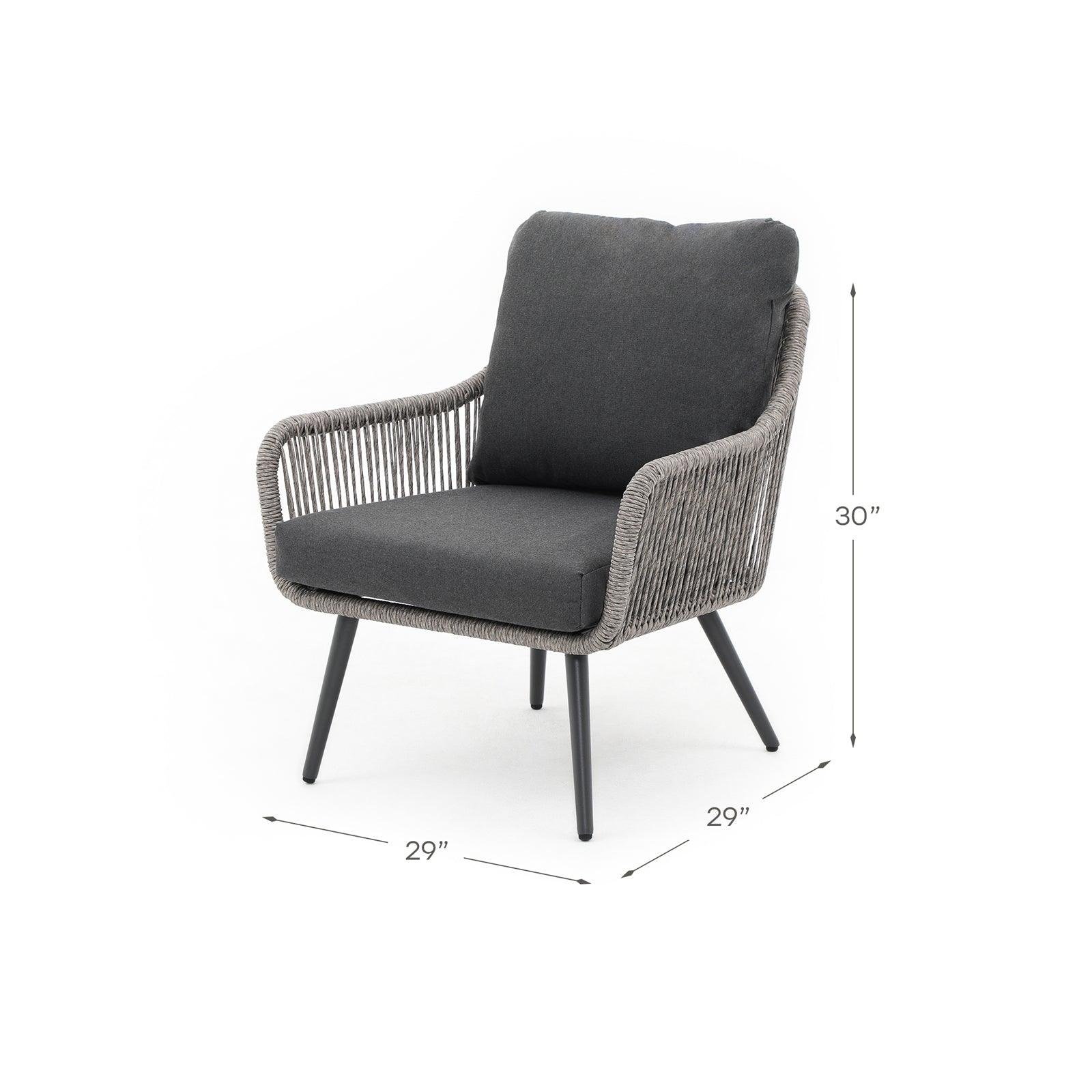 Hallerbos grey bistro chair dimension info - Jardina Furniture#Color_Grey