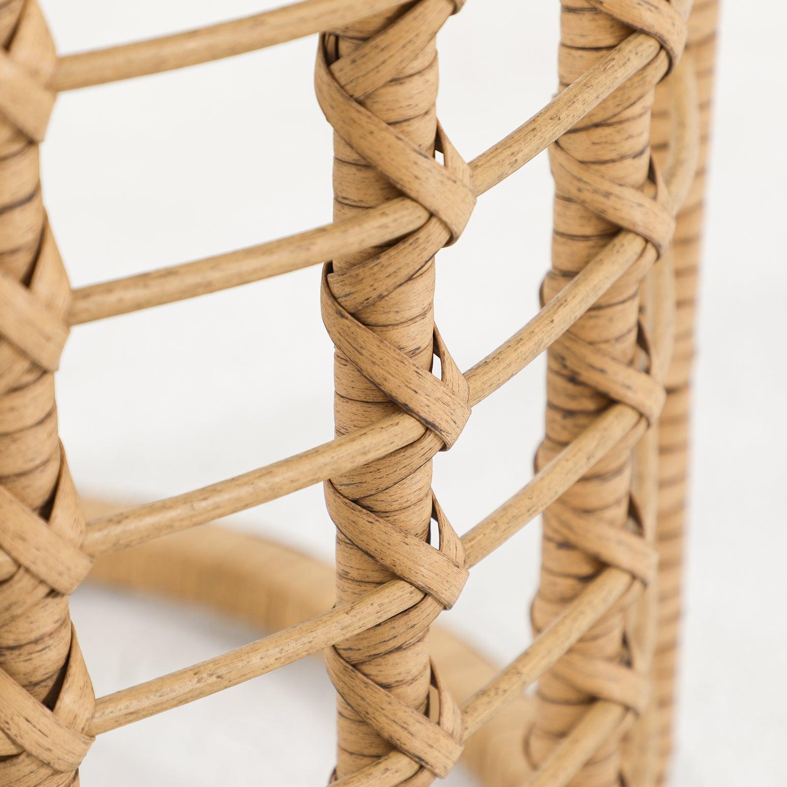 Oia Natural Wicker Round Table, Boho Style Wicker, Detailed Information-Jardina Furniture