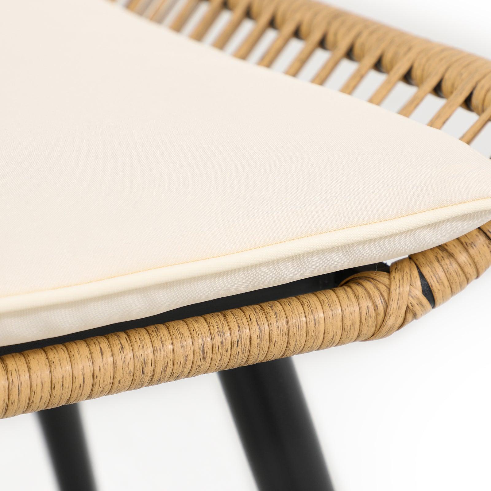 Oia Natural Wicker Chair, Boho Style Wicker, White Cushion, Hand-woven Wicker Detailed Information-Jardina Furniture#Color_White