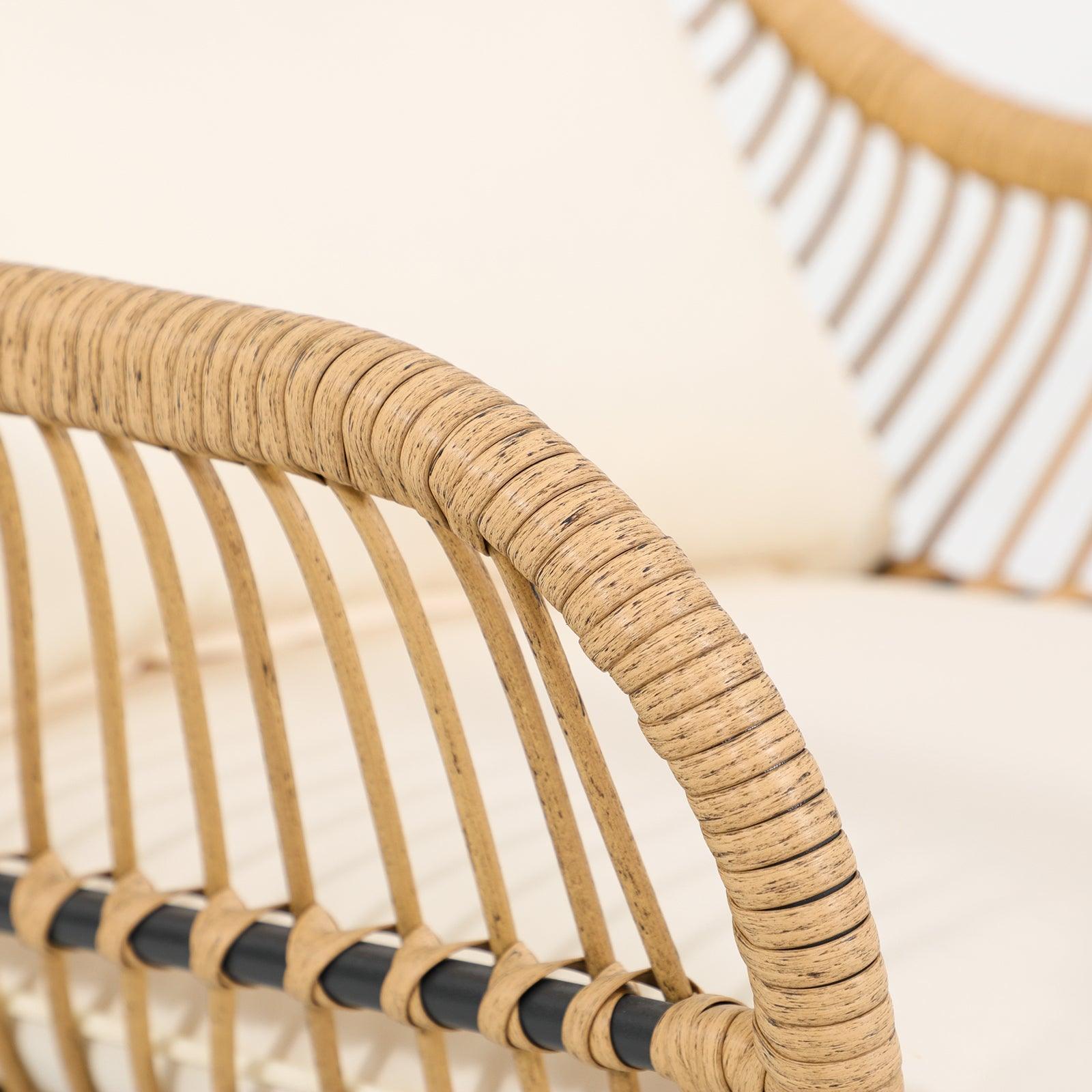Oia Natural Wicker Chair, Boho Style Wicker, Armrest Detailed Information-Jardina Furniture