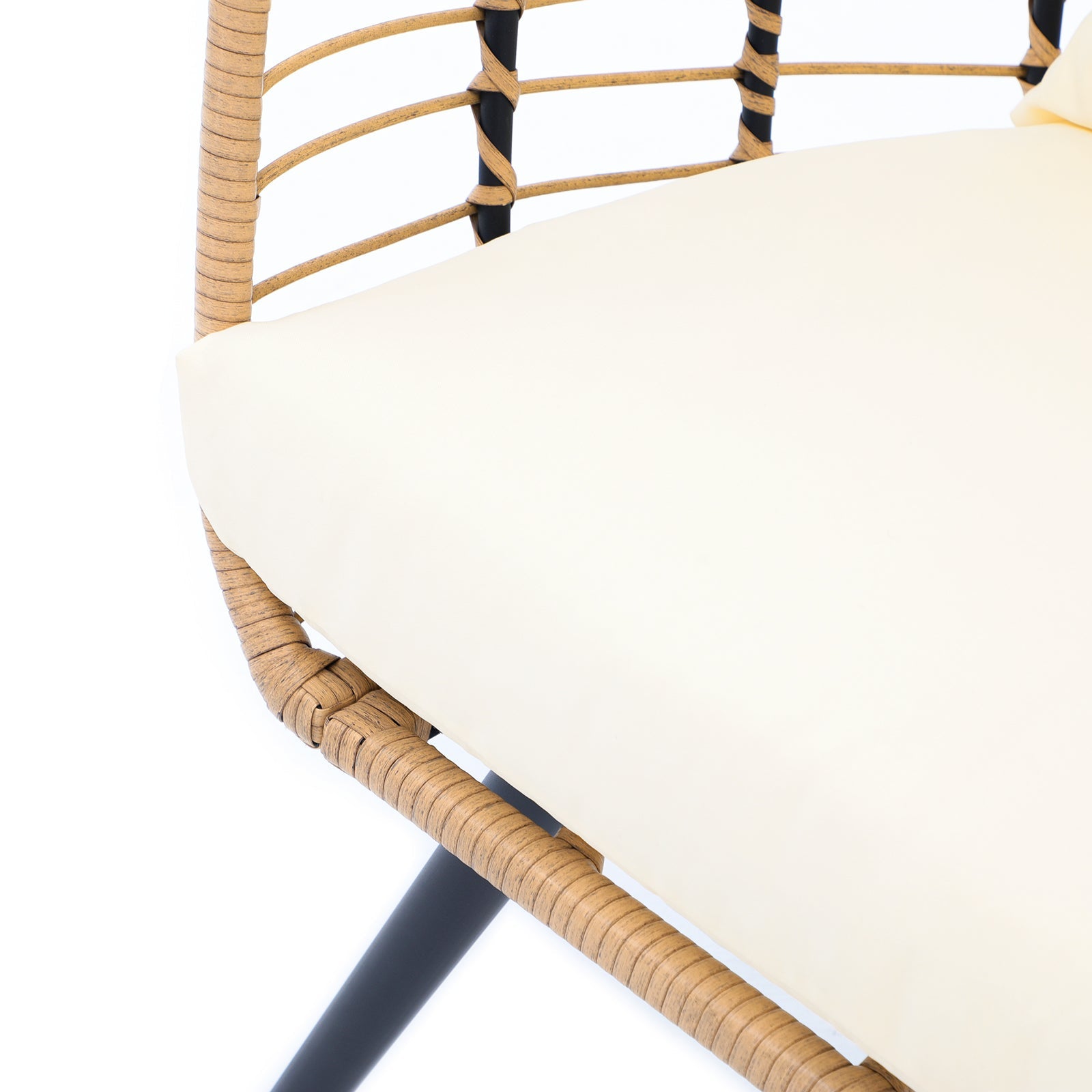 Oia Egg Chair, Natural Rattan Design, Sturdy frame, Soft Cushion-Jardina Furniture #Color_White
